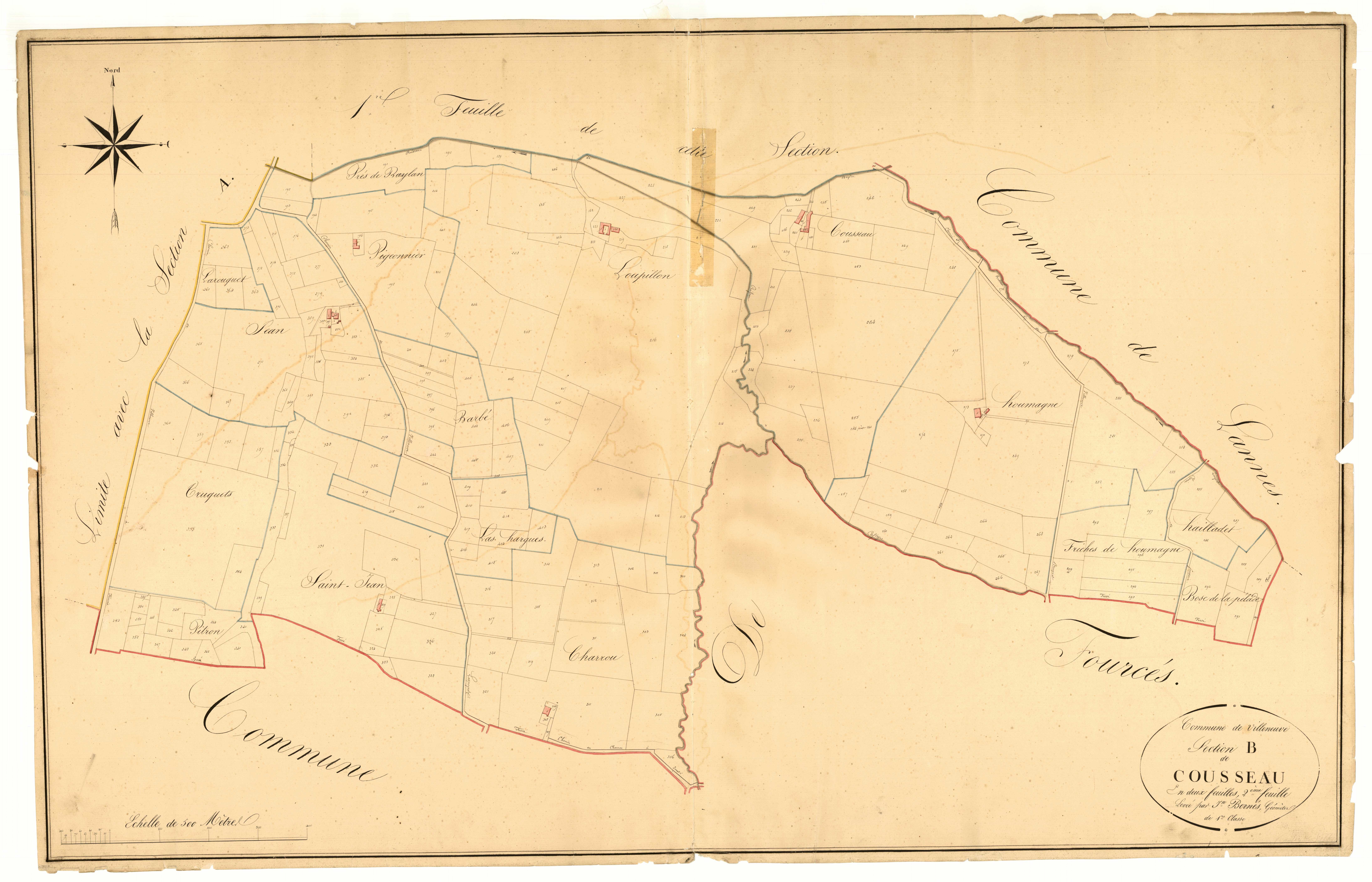 Plan napoléonien, atlas-B2 Cousseau, Villeneuve-de-Mézin