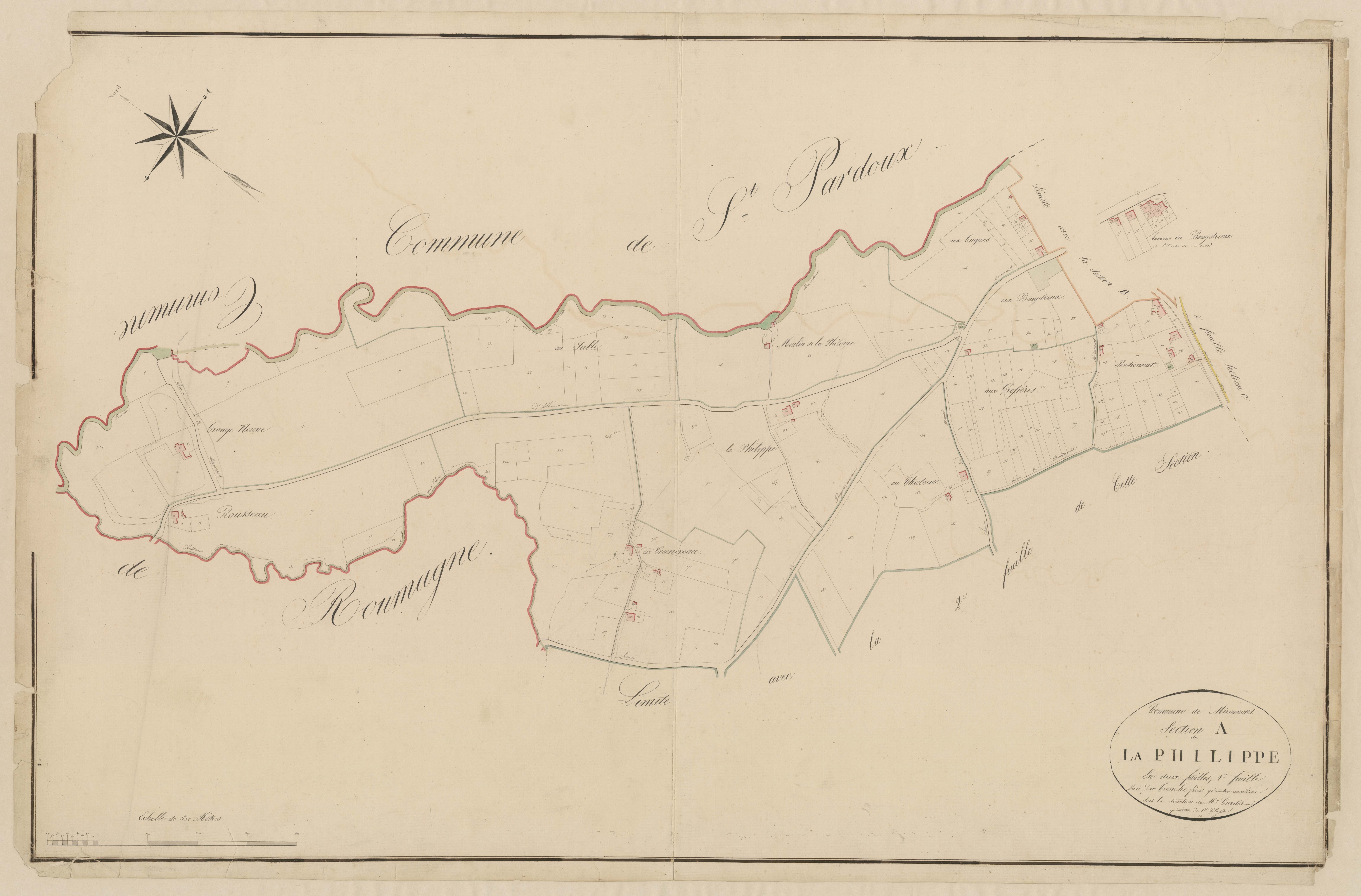 Plan napoléonien, atlas-A1 La Philippe, Miramont-de-Guyenne