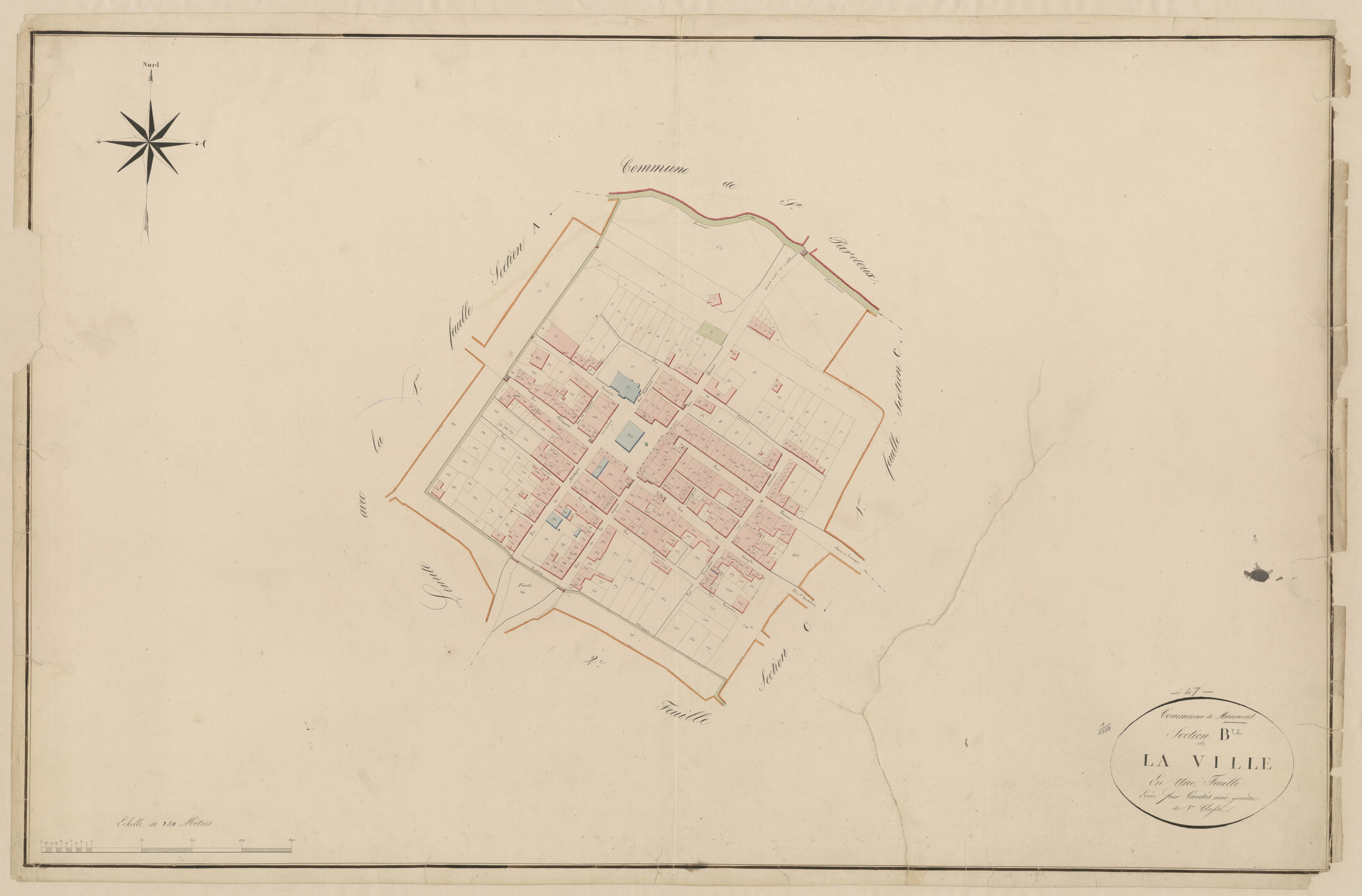 Plan napoléonien, atlas-B La Ville, Miramont-de-Guyenne