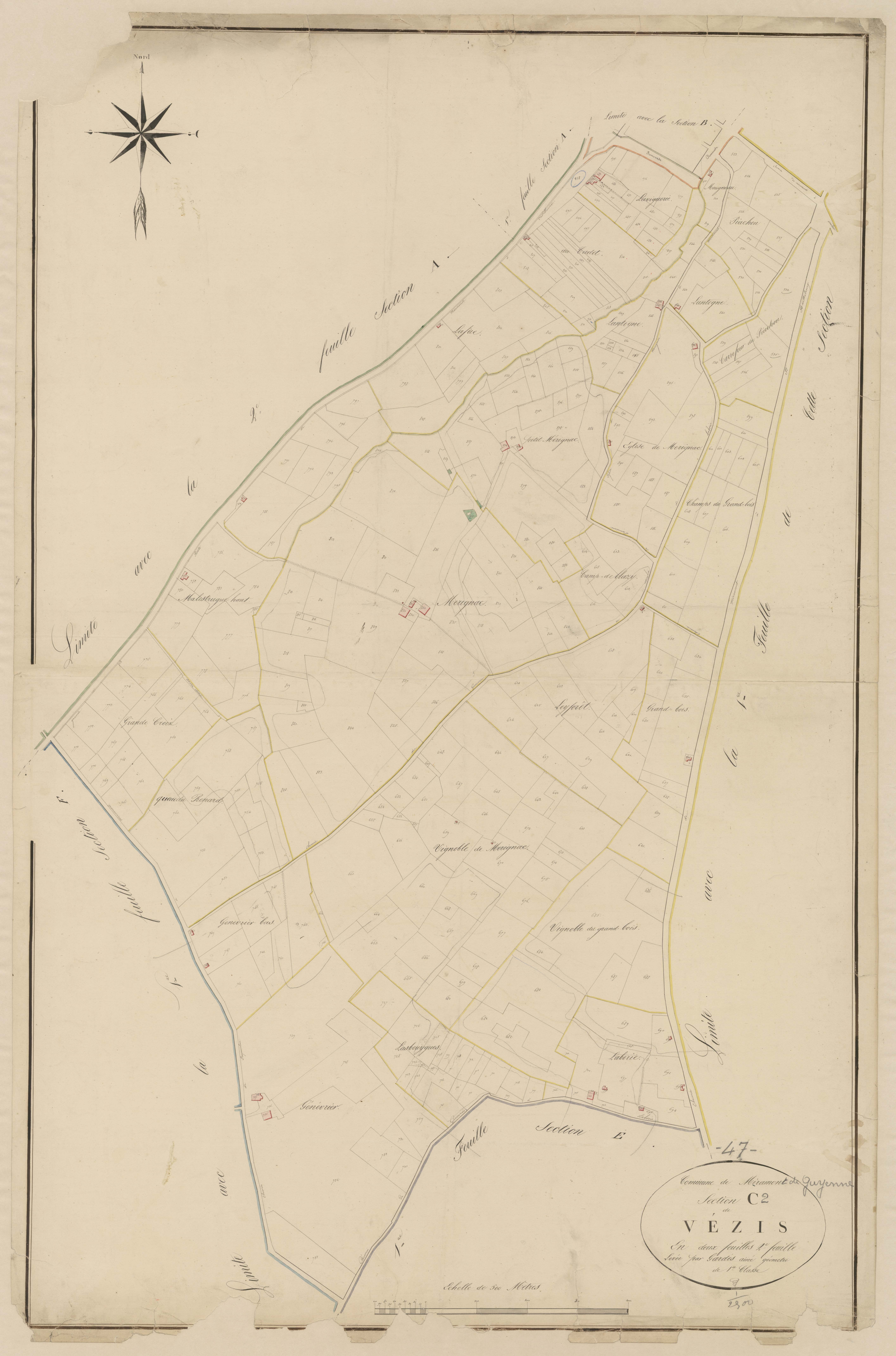 Plan napoléonien, atlas-C2 Vézis, Miramont-de-Guyenne