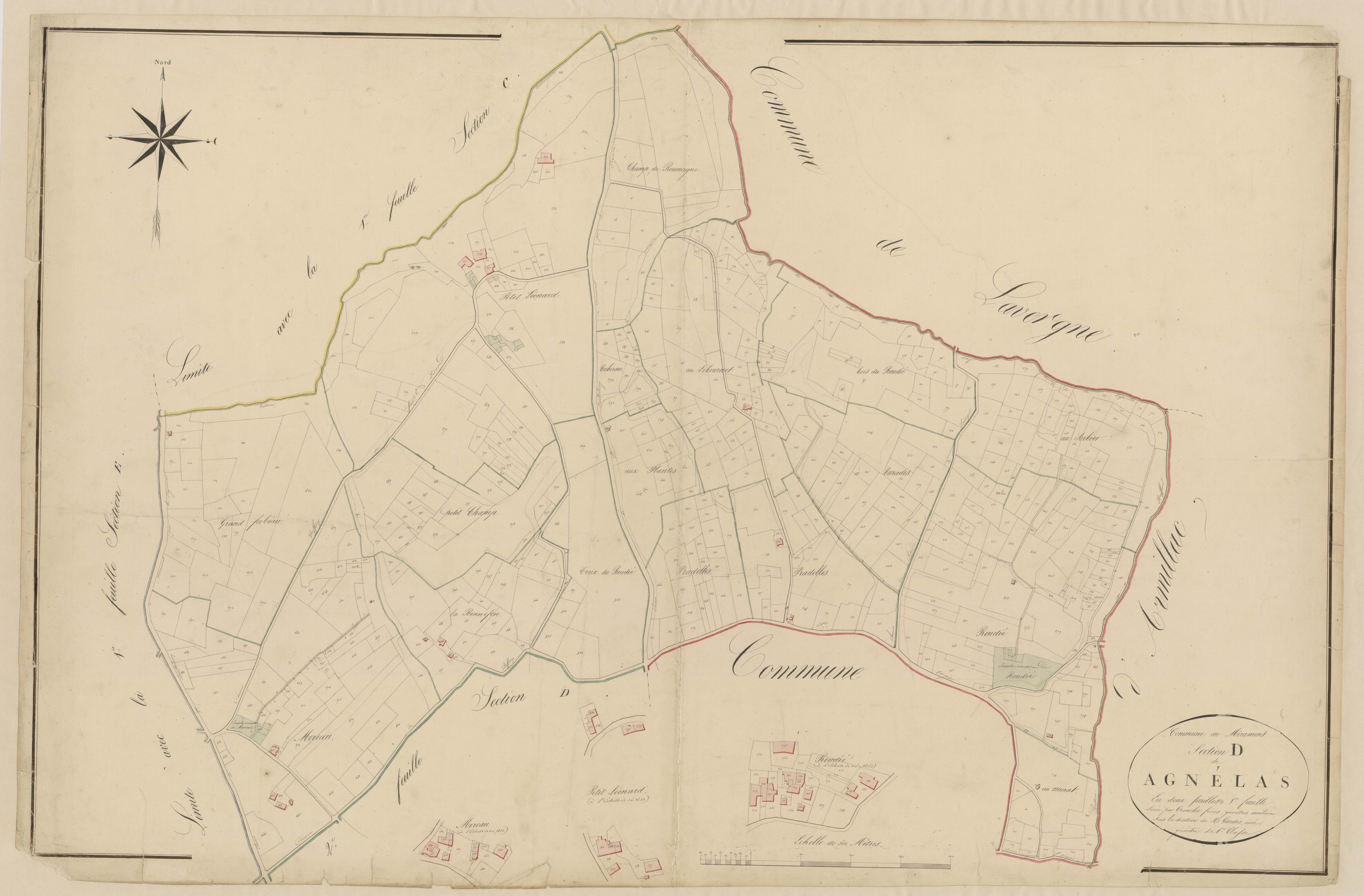 Plan napoléonien, atlas-D1 Agnélas, Miramont-de-Guyenne