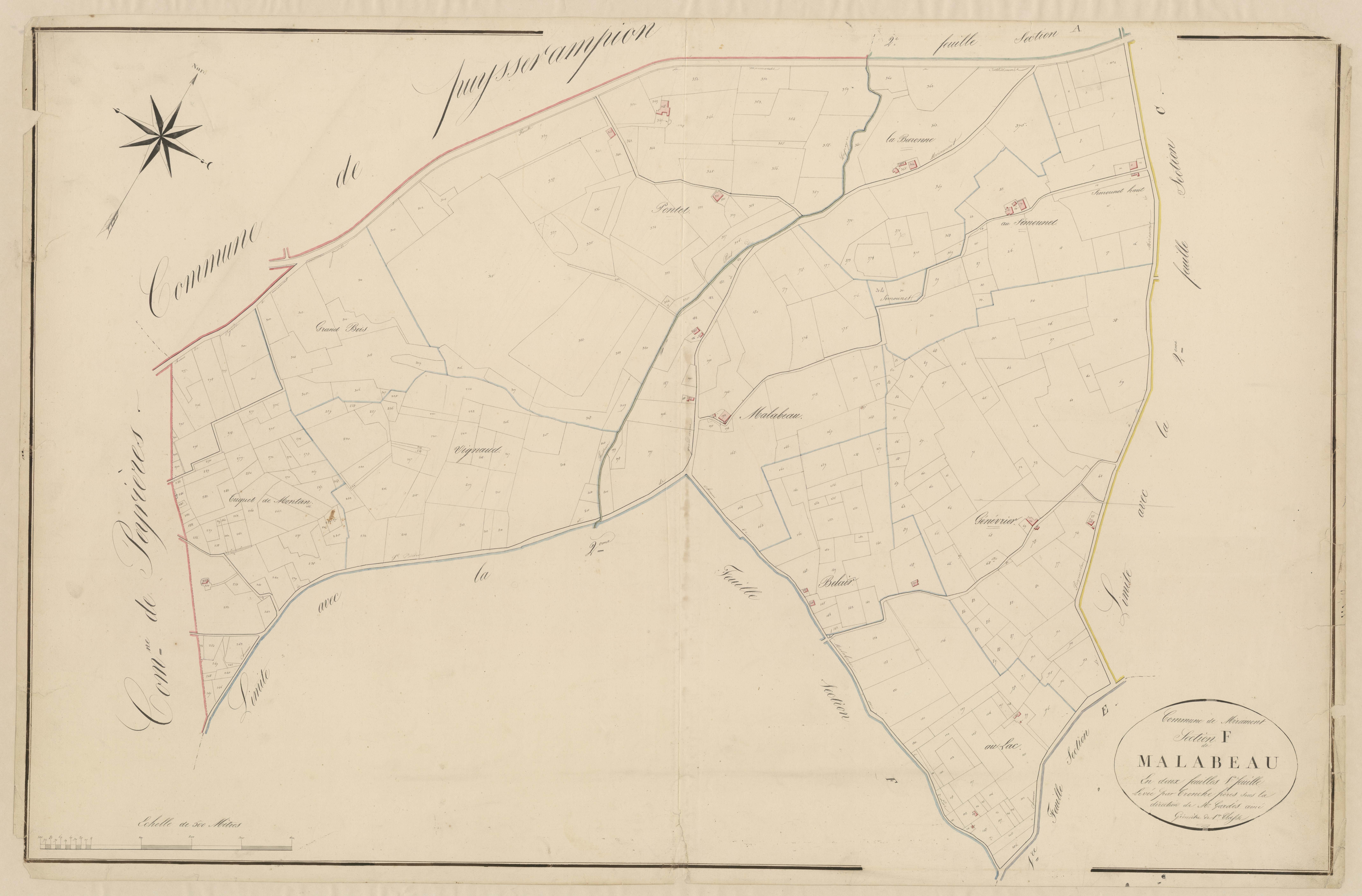 Plan napoléonien, atlas-F1 Malabeau, Miramont-de-Guyenne