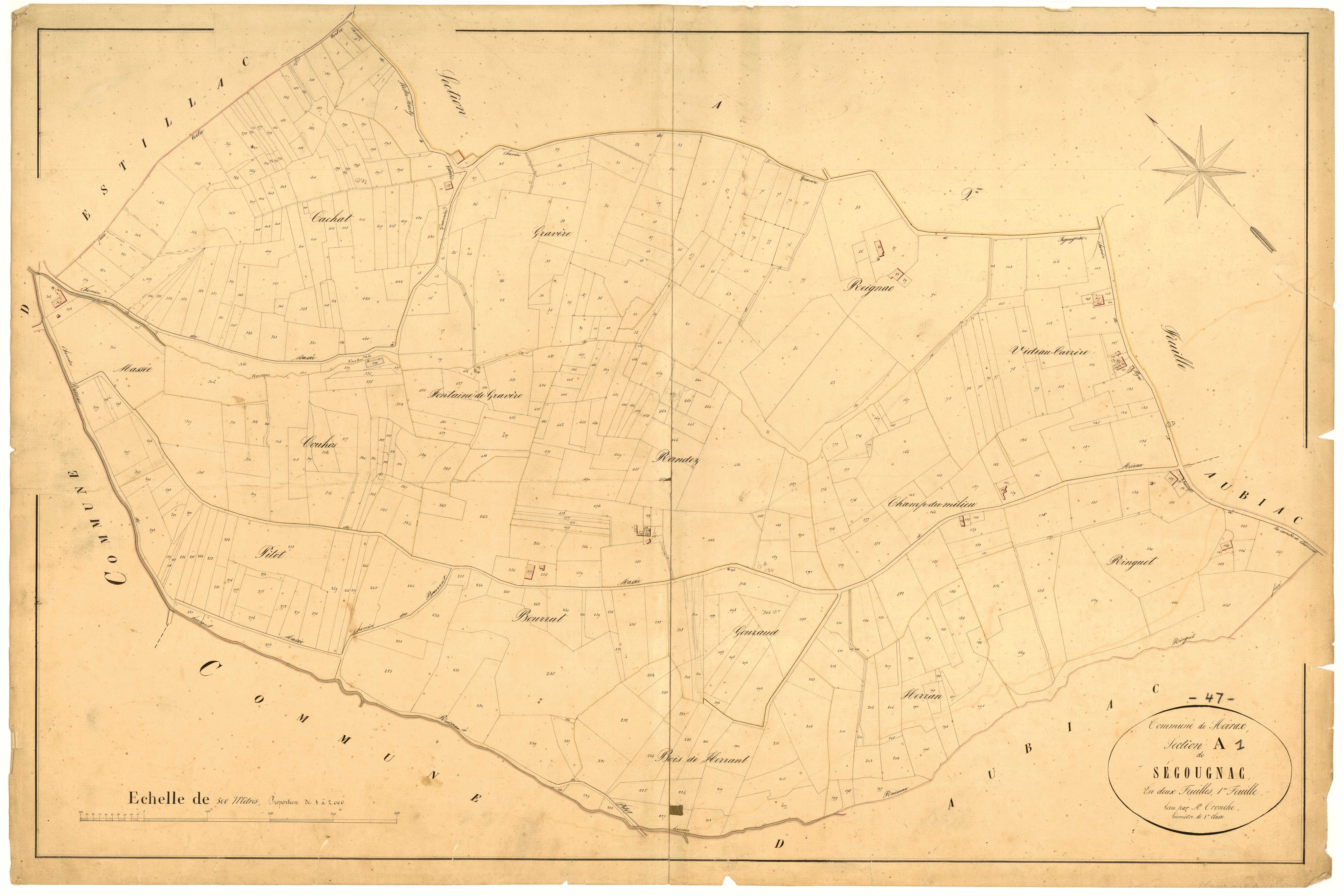 Plan napoléonien, atlas-A1 Ségougnac, Moirax