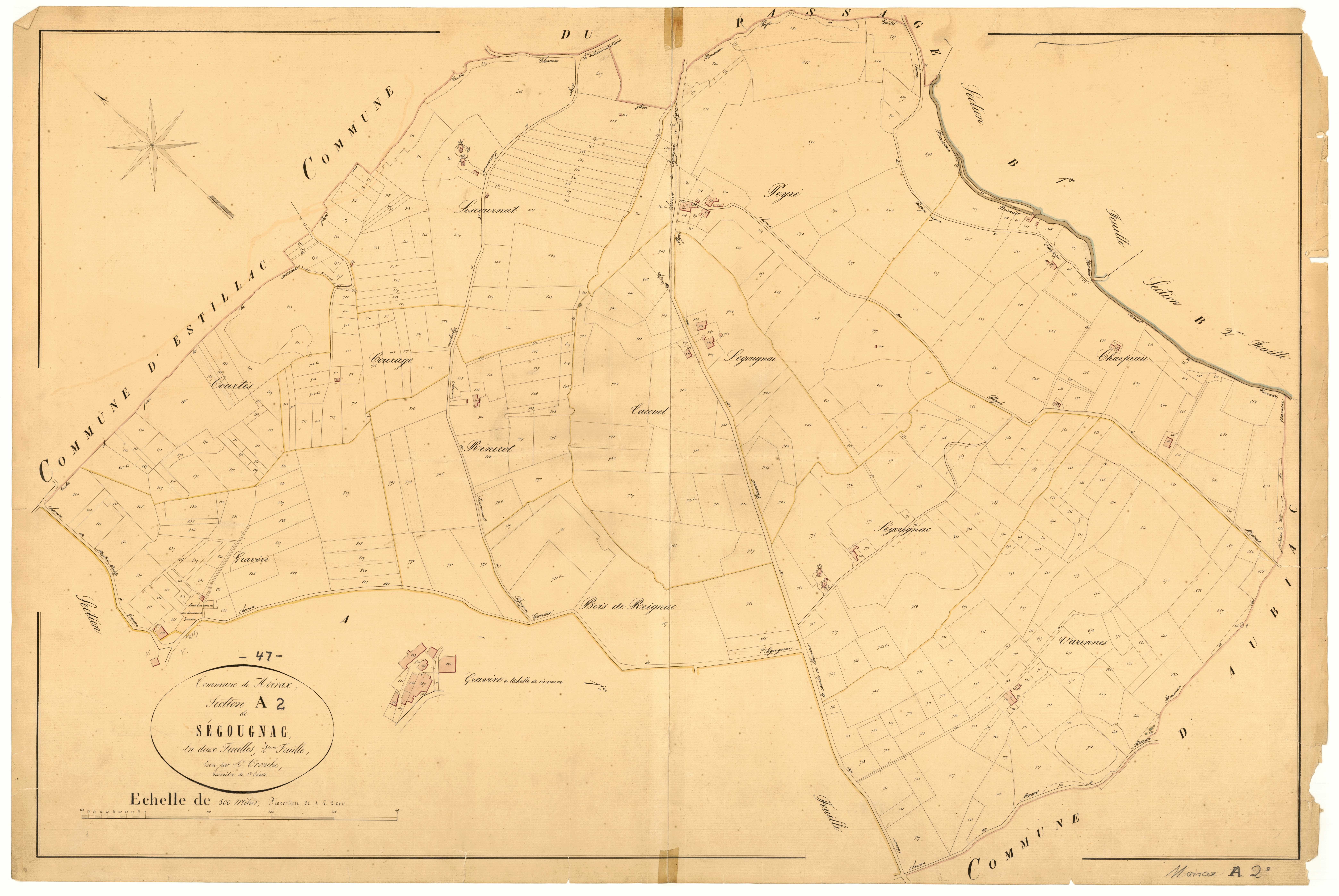 Plan napoléonien, atlas-A2 Ségougnac, Moirax