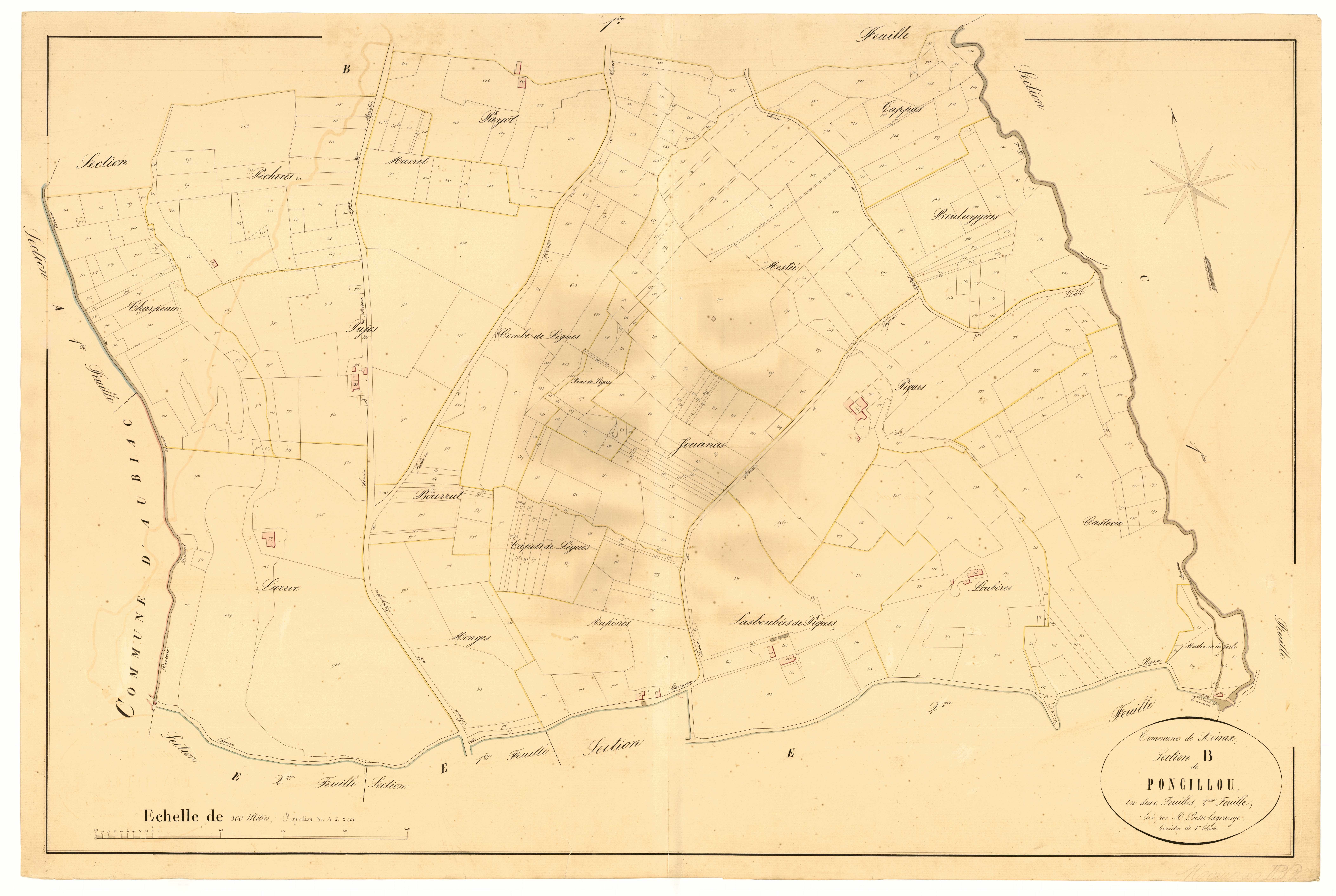 Plan napoléonien, atlas-B2 Poncillou, Moirax