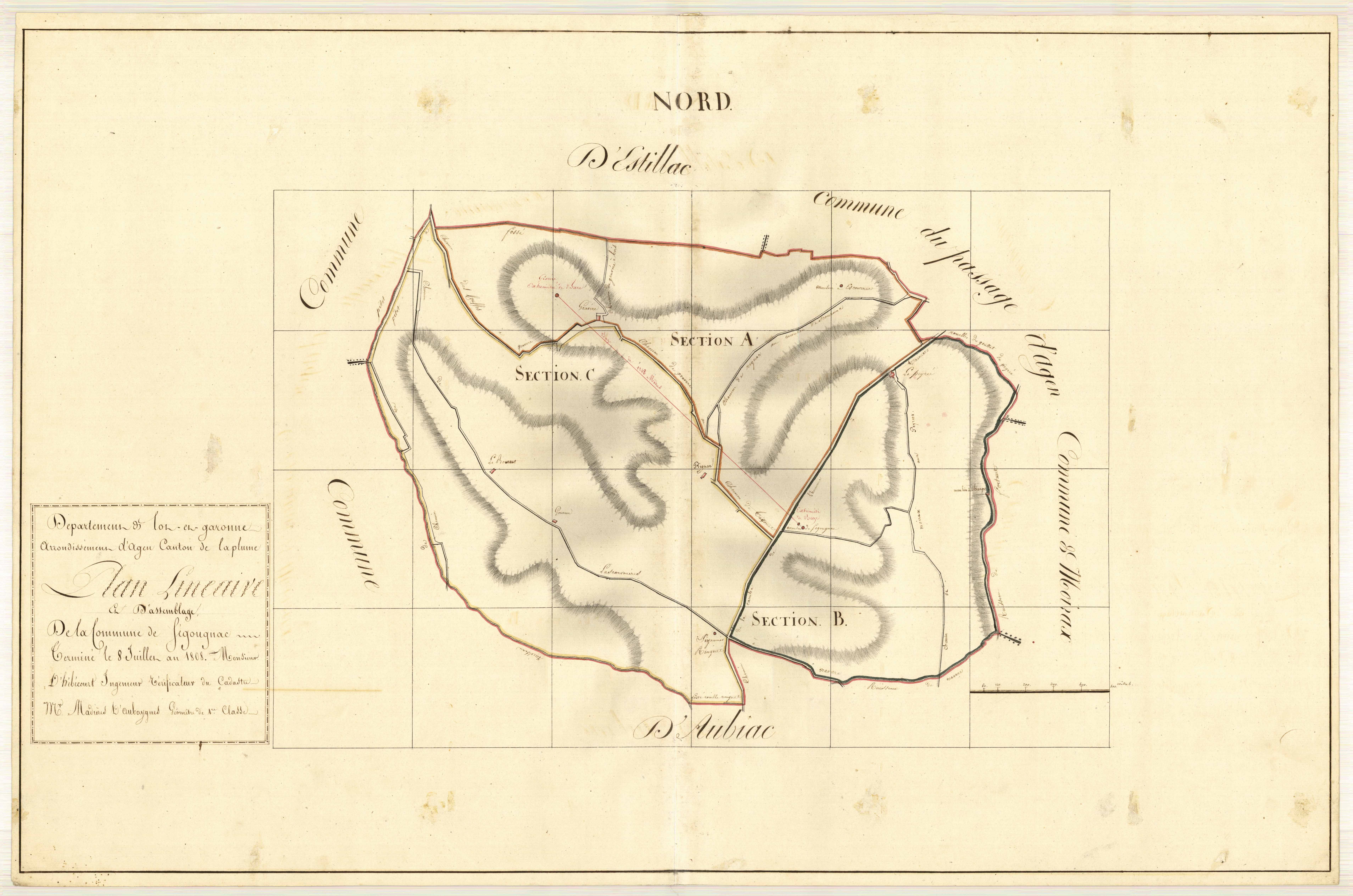 Plan primitif, atlas-TA, Ségougnac (voir Moirax)