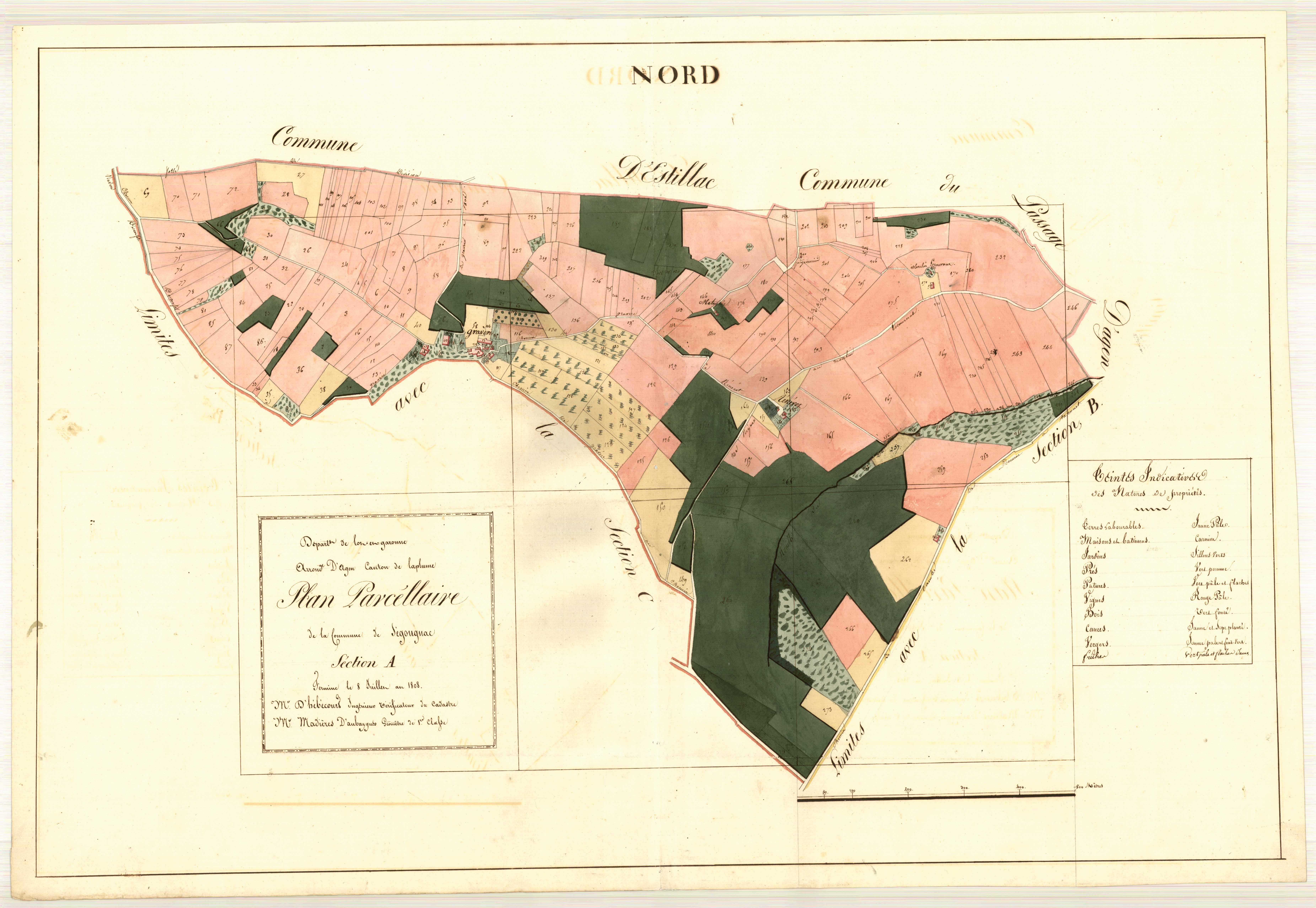Plan primitif, atlas-A, Ségougnac (voir Moirax)
