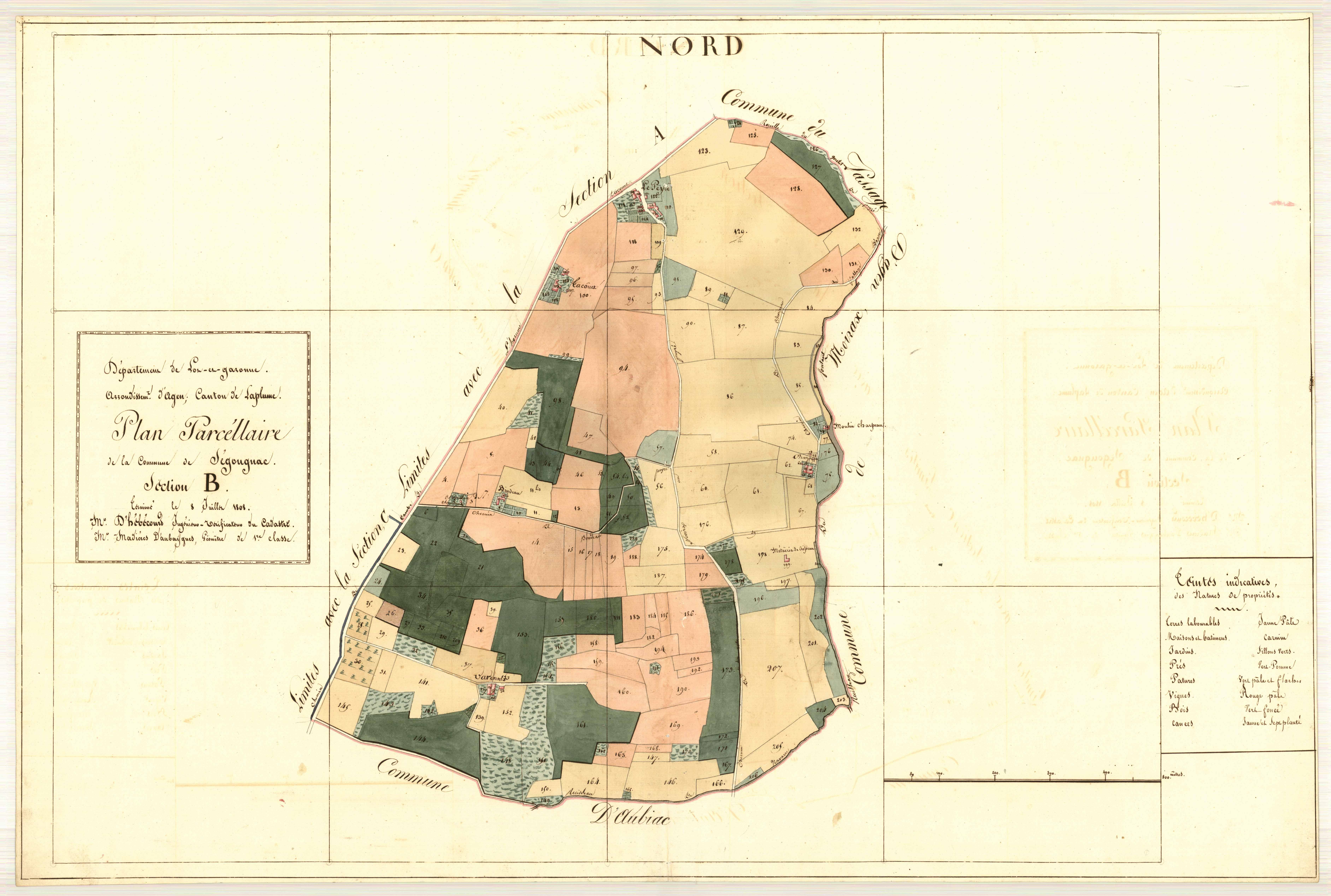 Plan primitif, atlas-B, Ségougnac (voir Moirax)