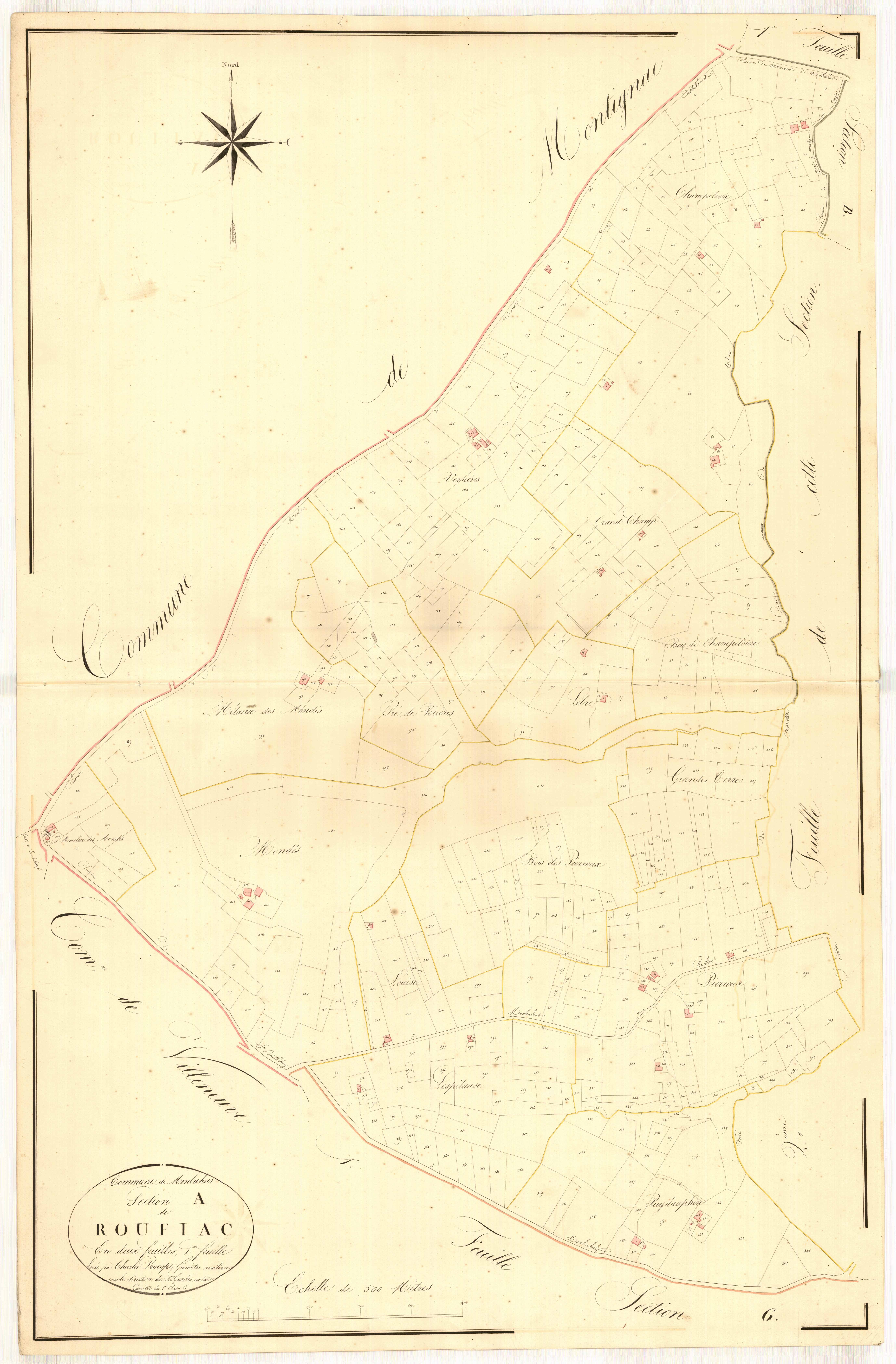 Plan napoléonien, atlas-A1 Roufiac, Monbahus