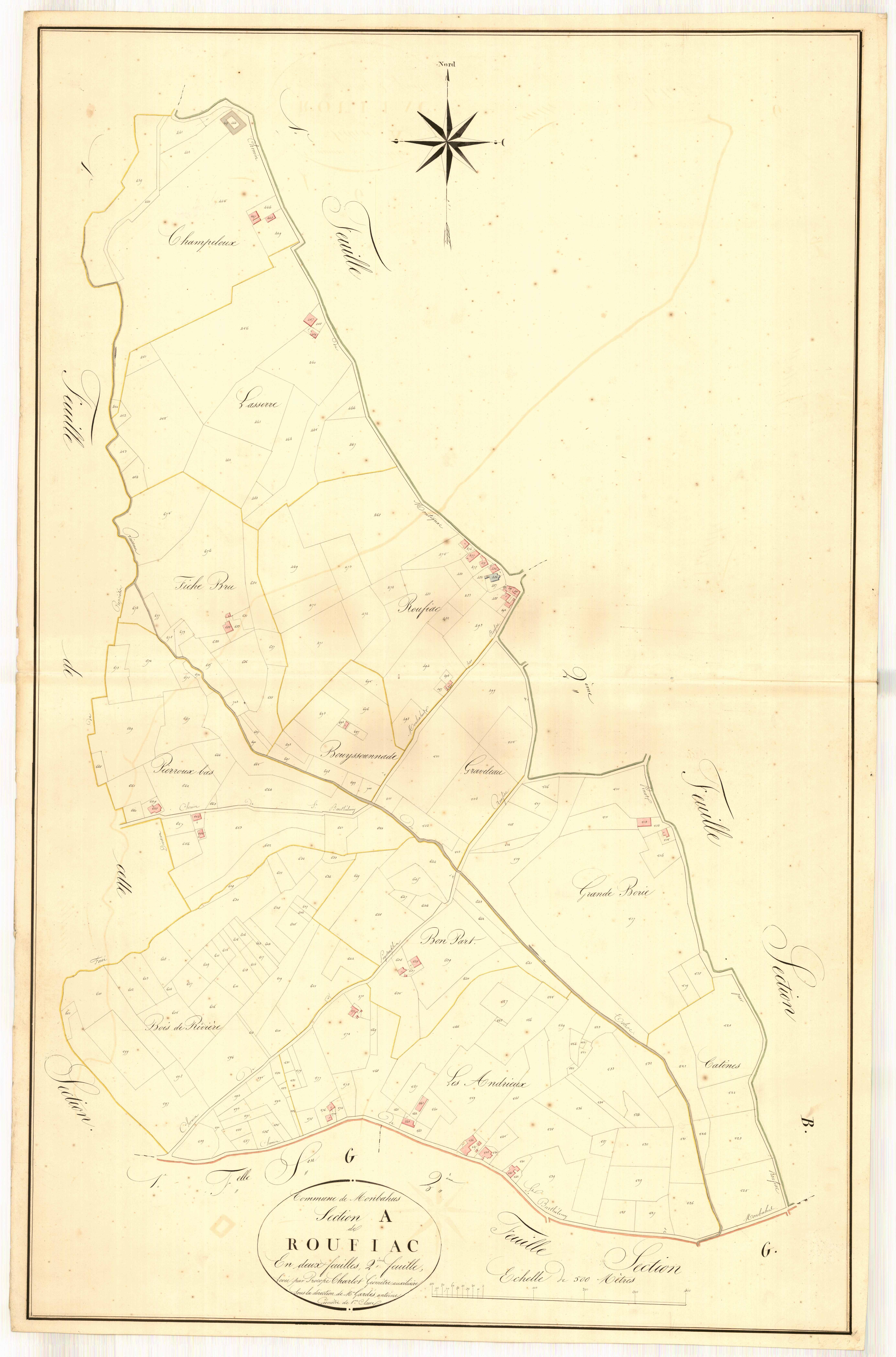 Plan napoléonien, atlas-A2 Roufiac, Monbahus