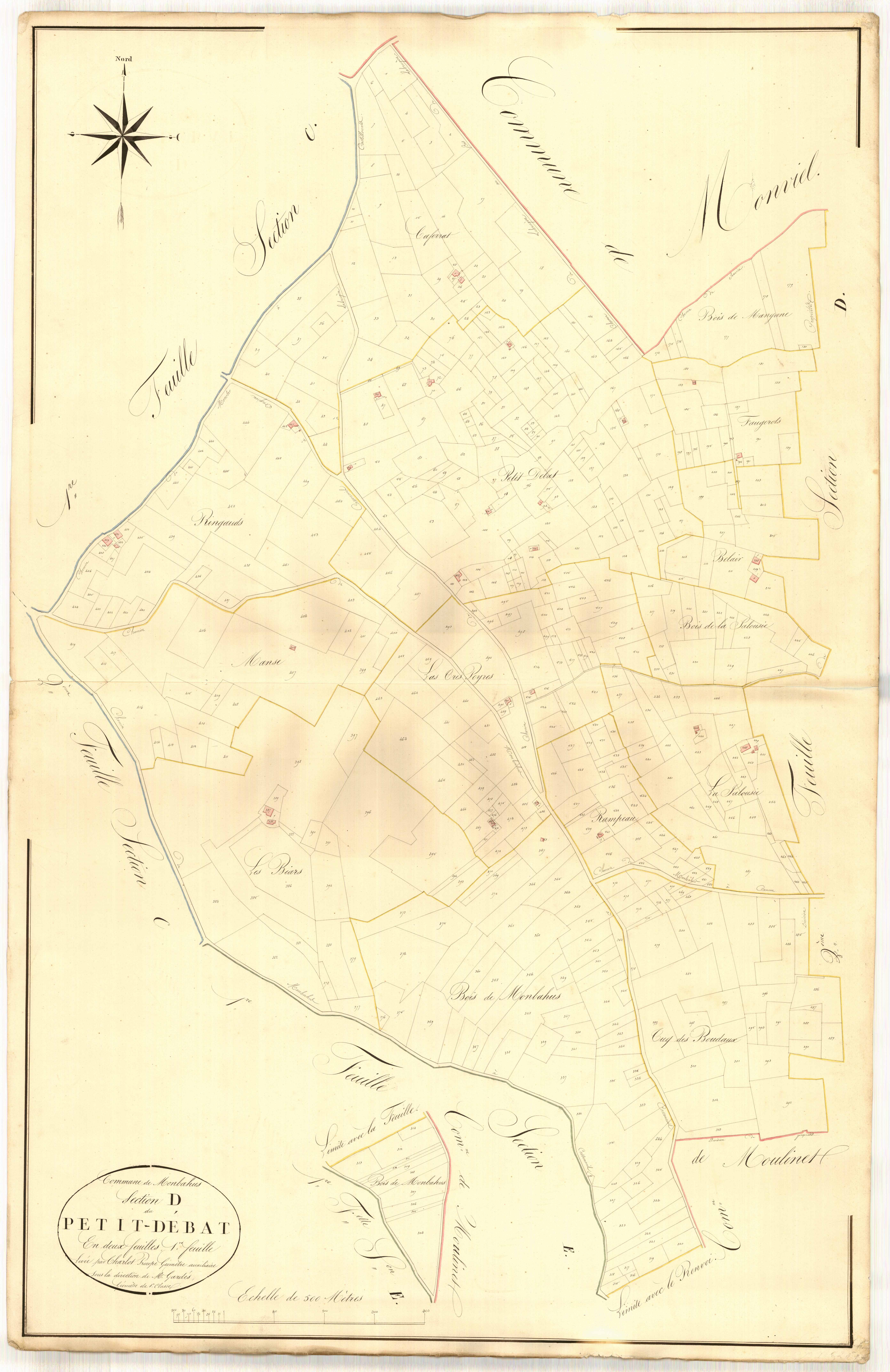 Plan napoléonien, atlas-D1 Petit-Débat, Monbahus