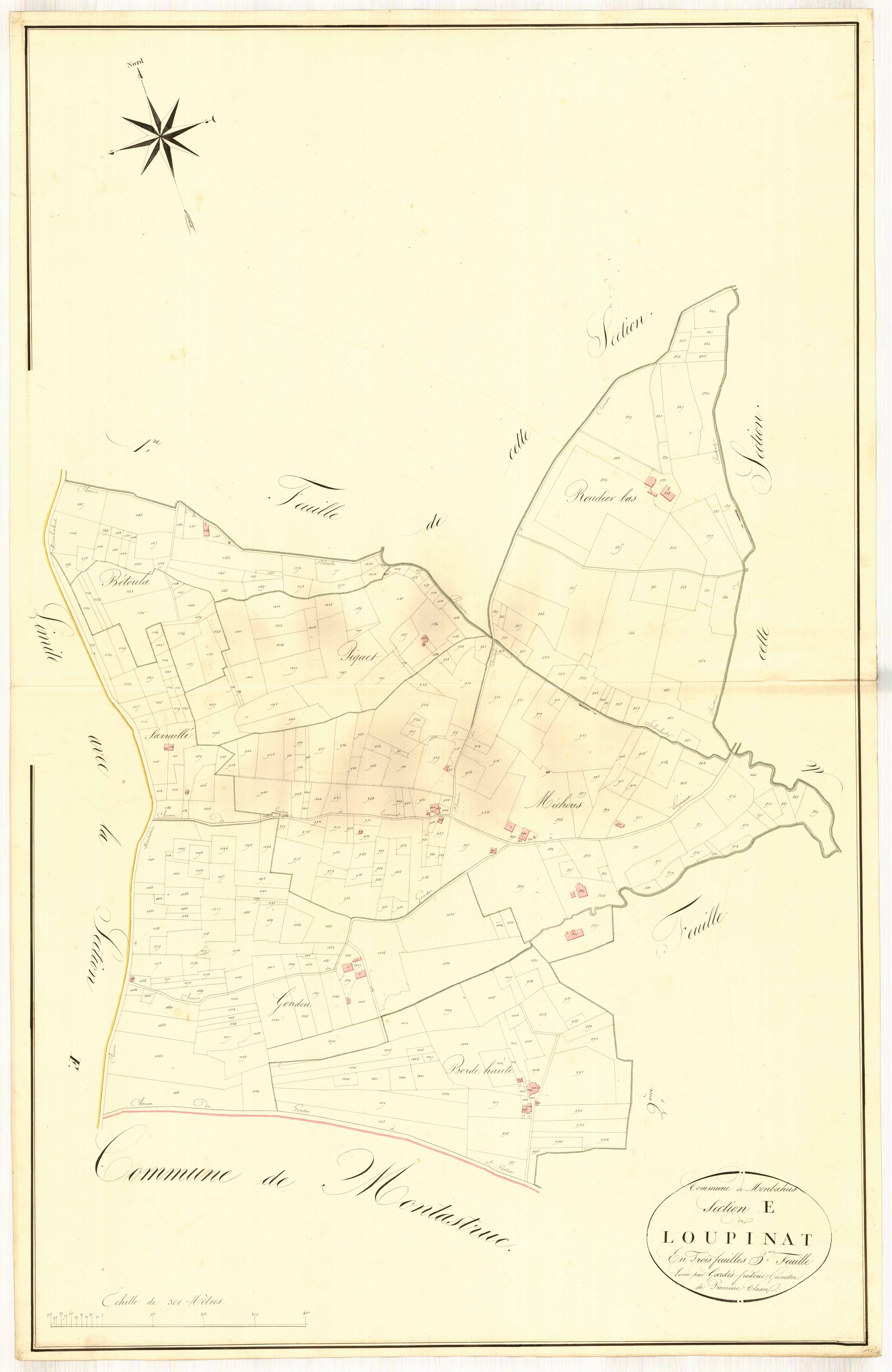Plan napoléonien, atlas-E3 Loupinat, Monbahus