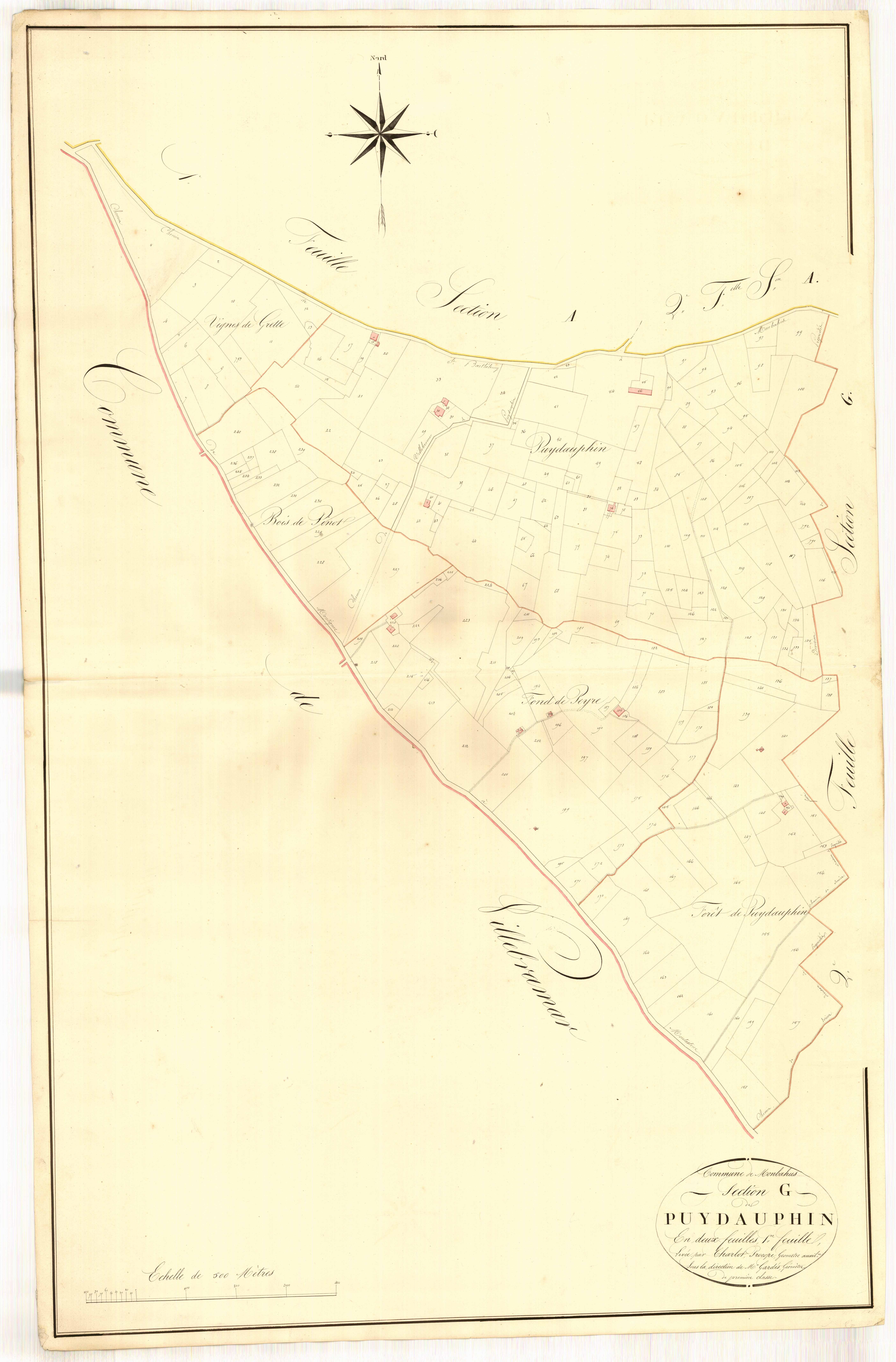 Plan napoléonien, atlas-G1 Puydauphin, Monbahus