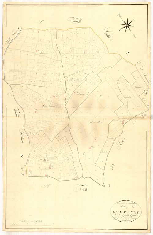 Plan napoléonien, atlas-E1 Loupinat, Monbahus