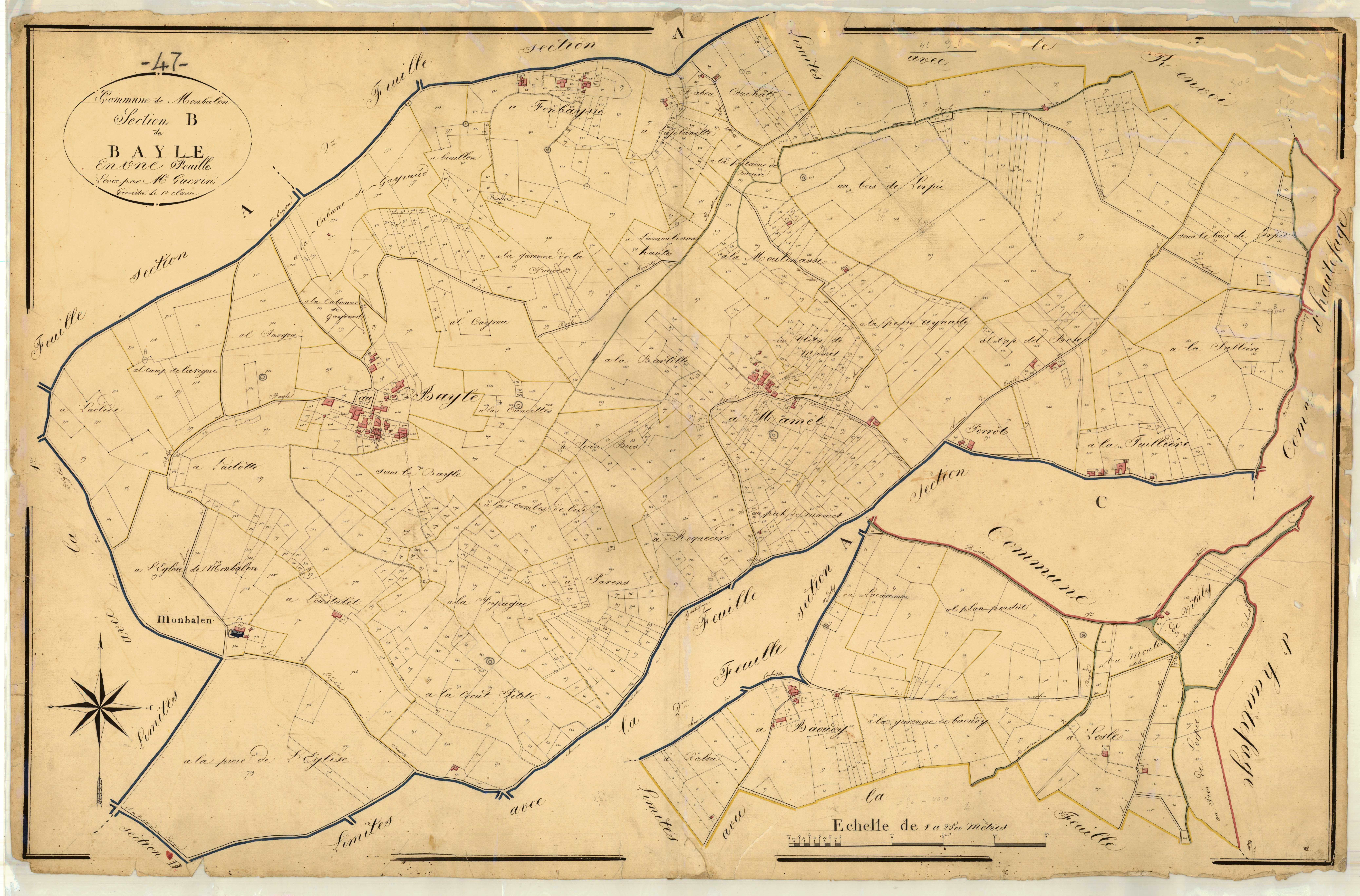 Plan napoléonien, atlas-B Bayle, Monbalen