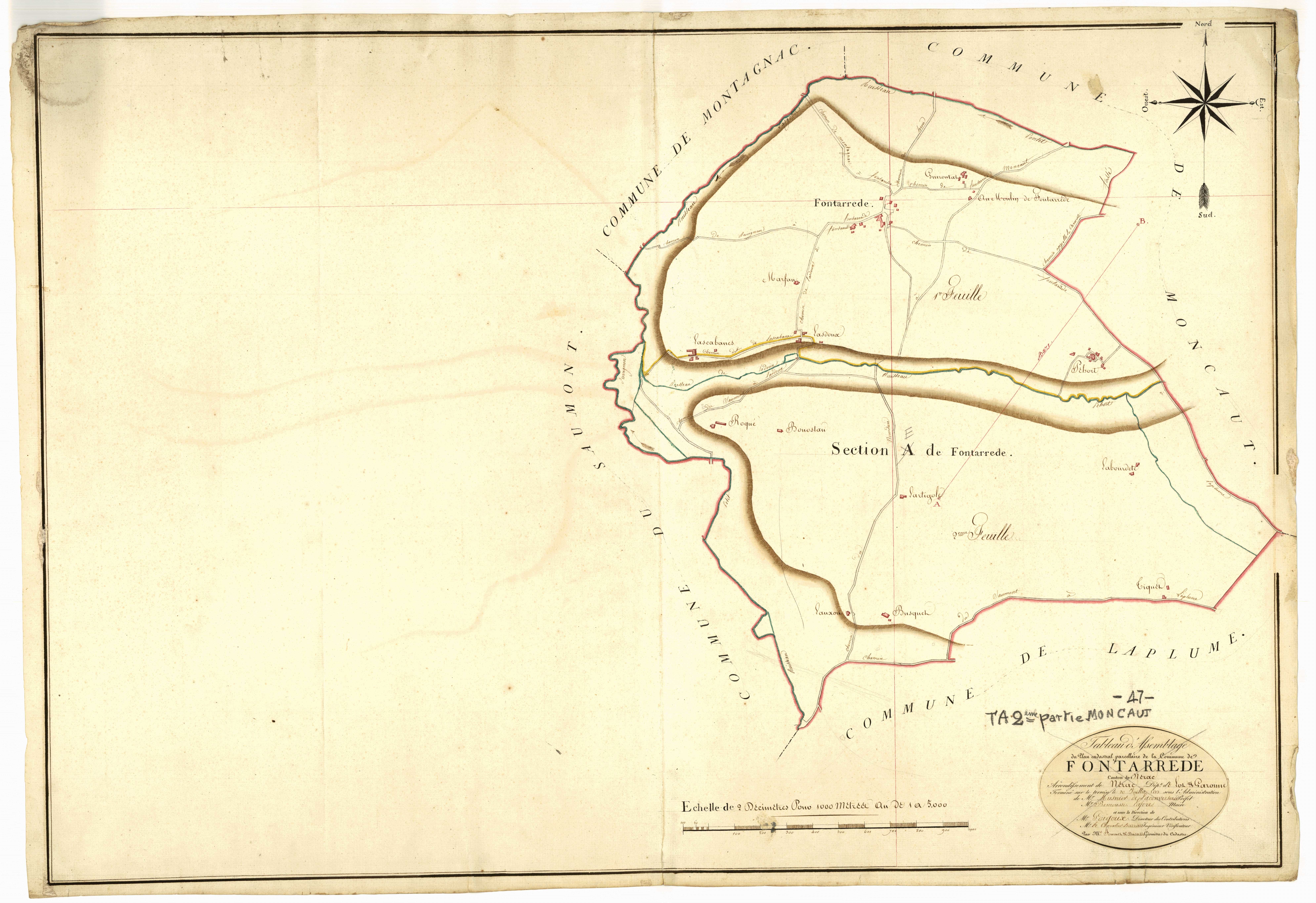 Plan napoléonien, atlas-TA (section E), Moncaut