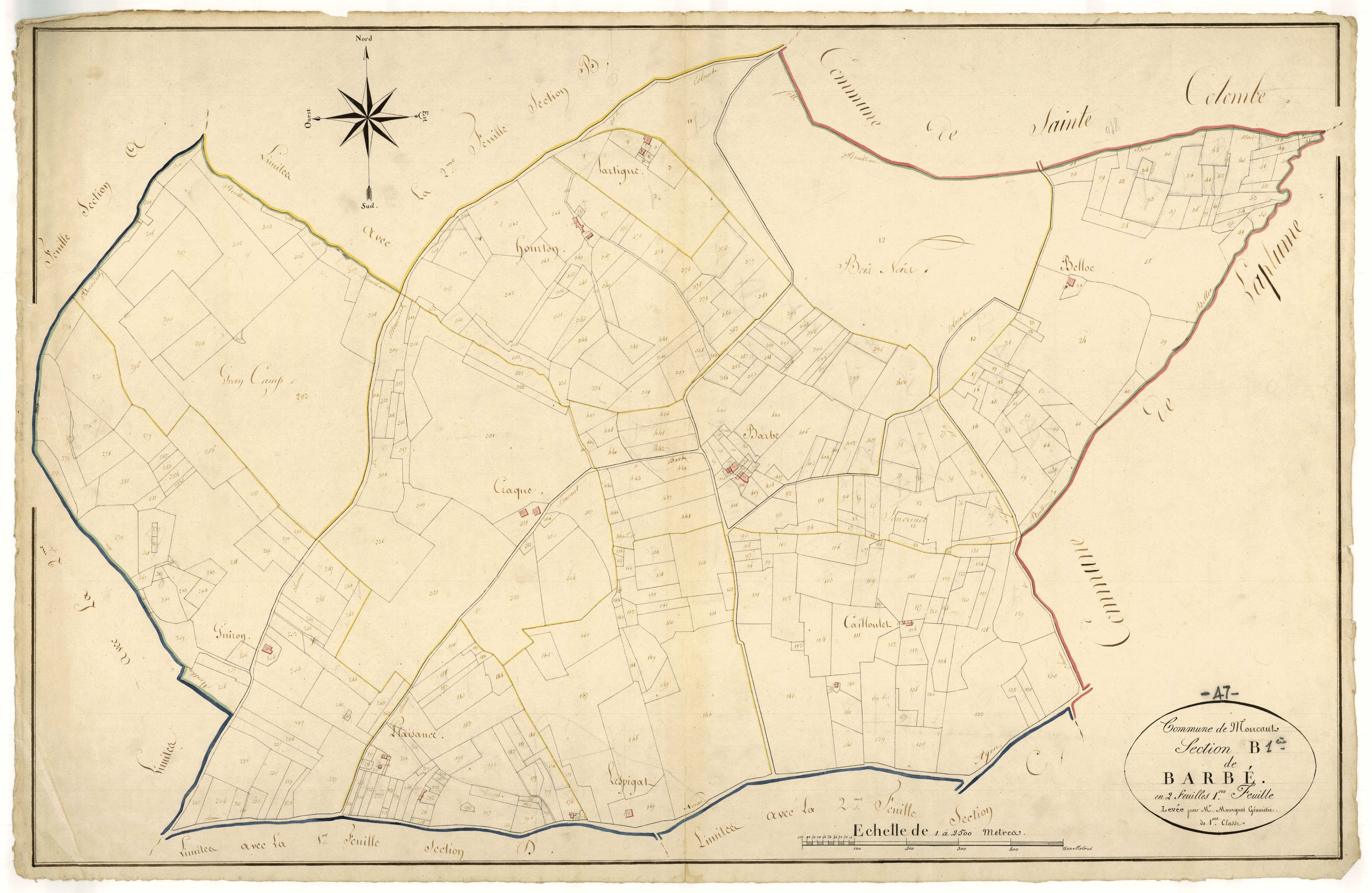 Plan napoléonien, atlas-B1 Barbé, Moncaut