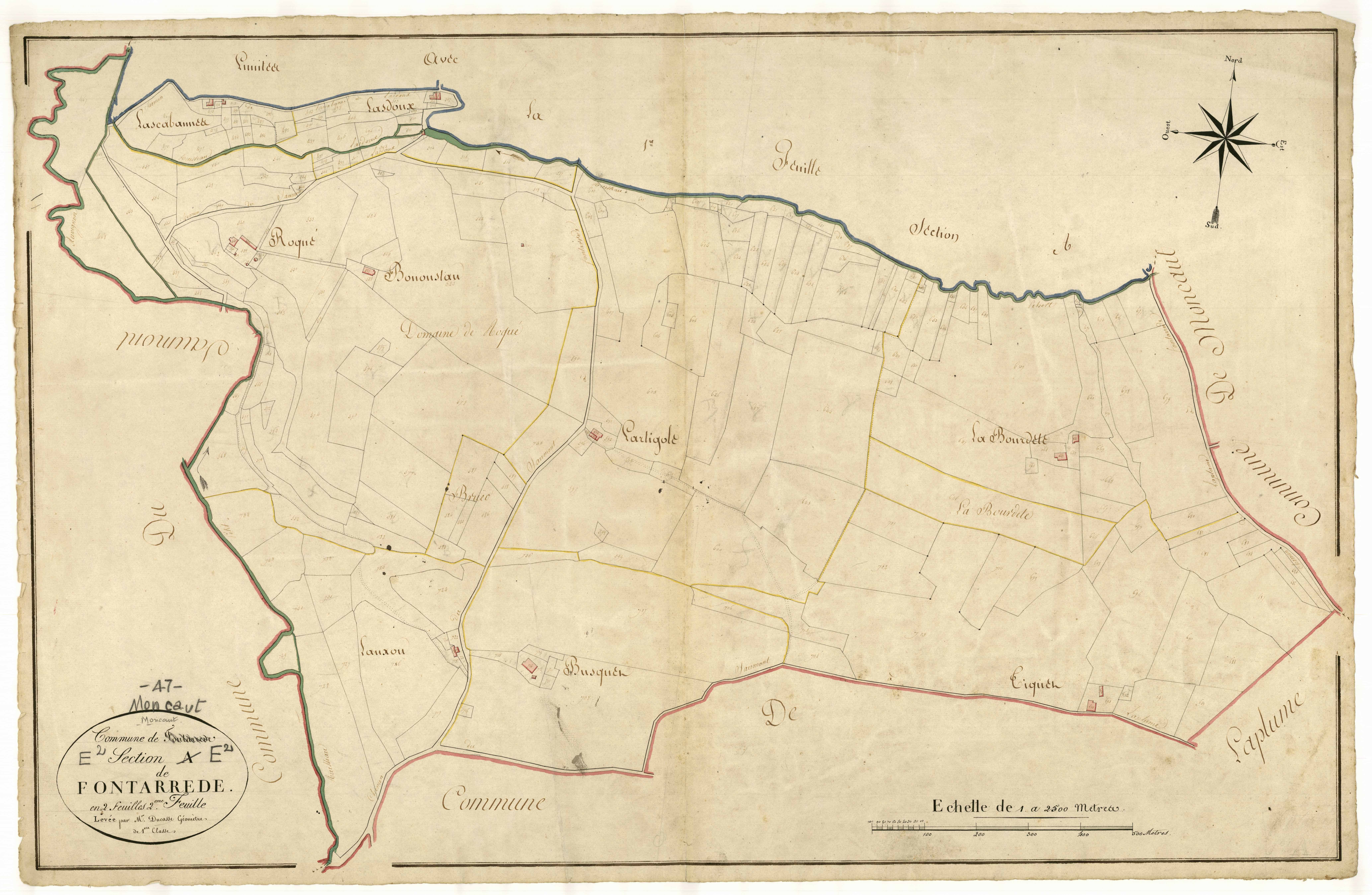 Plan napoléonien, atlas-E2 Fontarrède, Moncaut