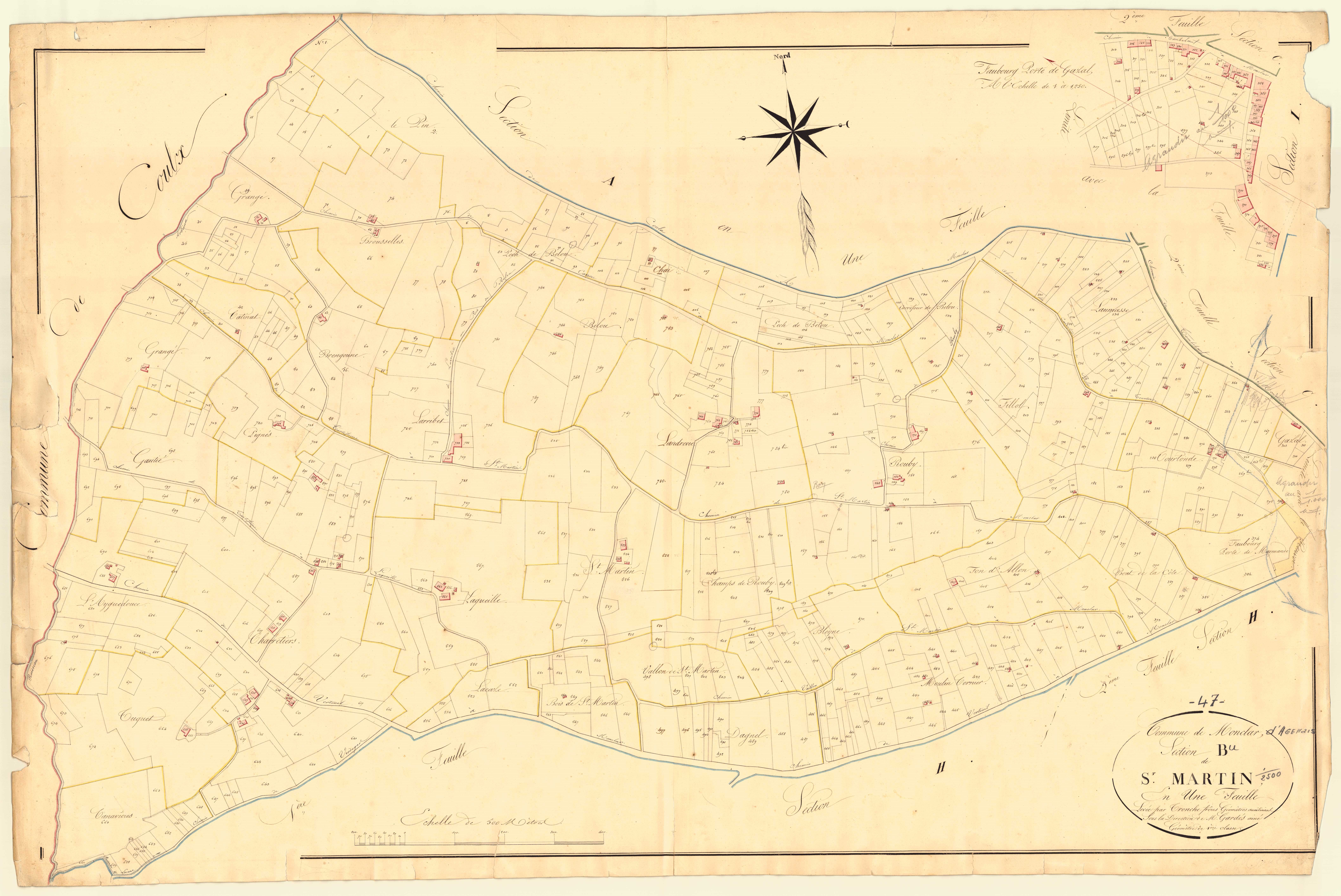 Plan napoléonien, atlas-B Saint-Martin, Monclar-d’Agenais