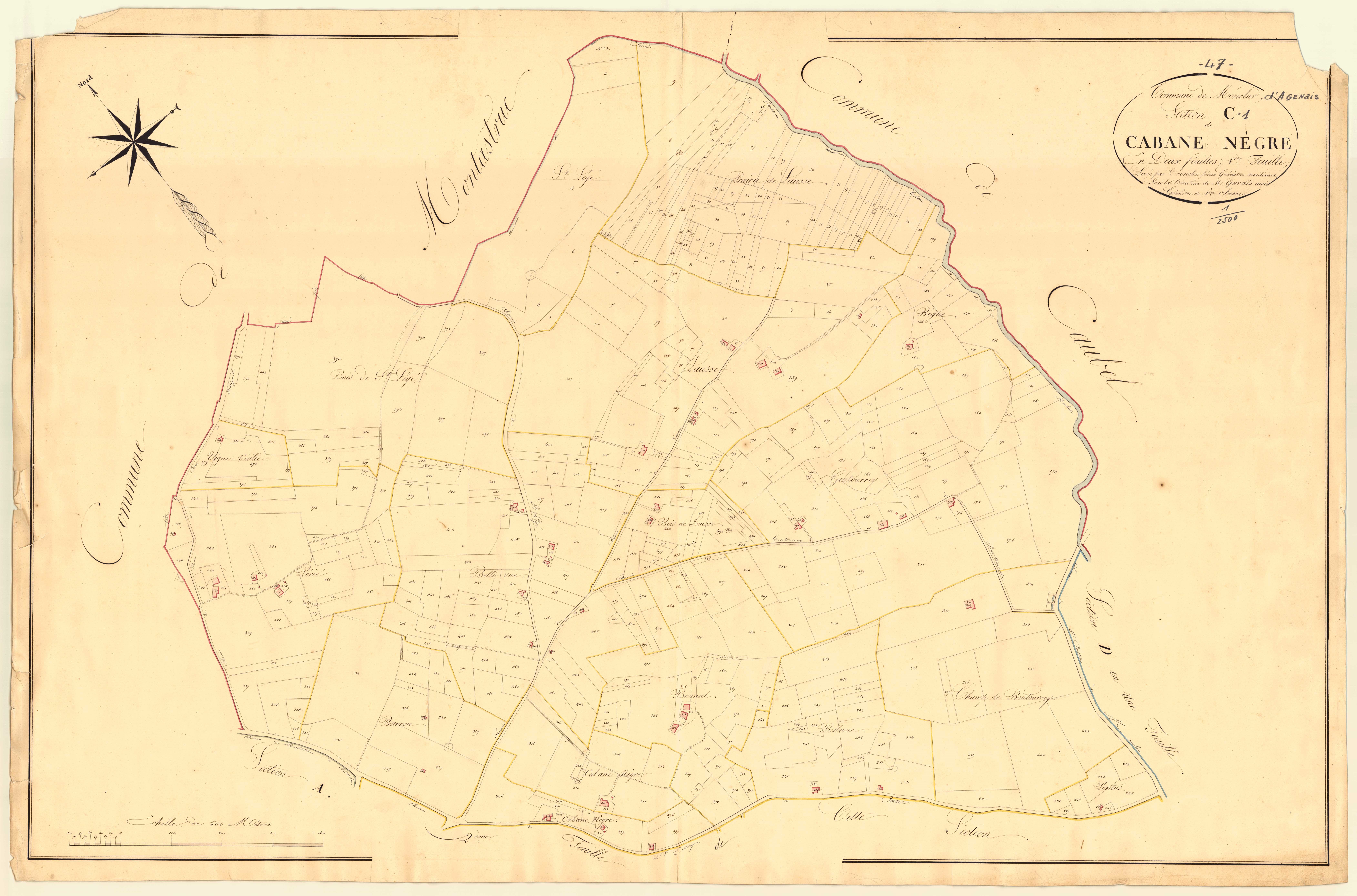 Plan napoléonien, atlas-C1 Cabane-Nègre, Monclar-d’Agenais