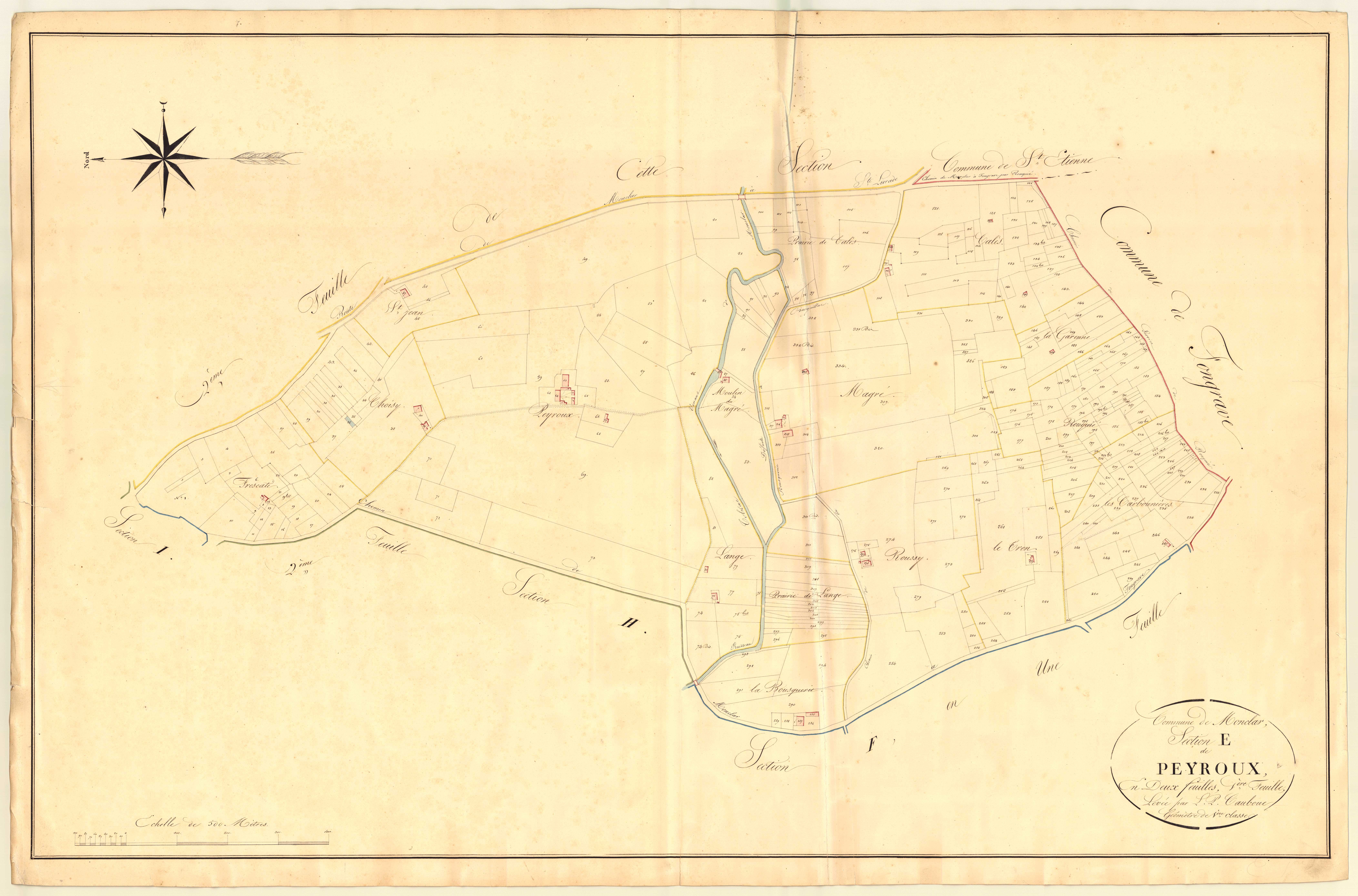 Plan napoléonien, atlas-E1 Peyroux, Monclar-d’Agenais