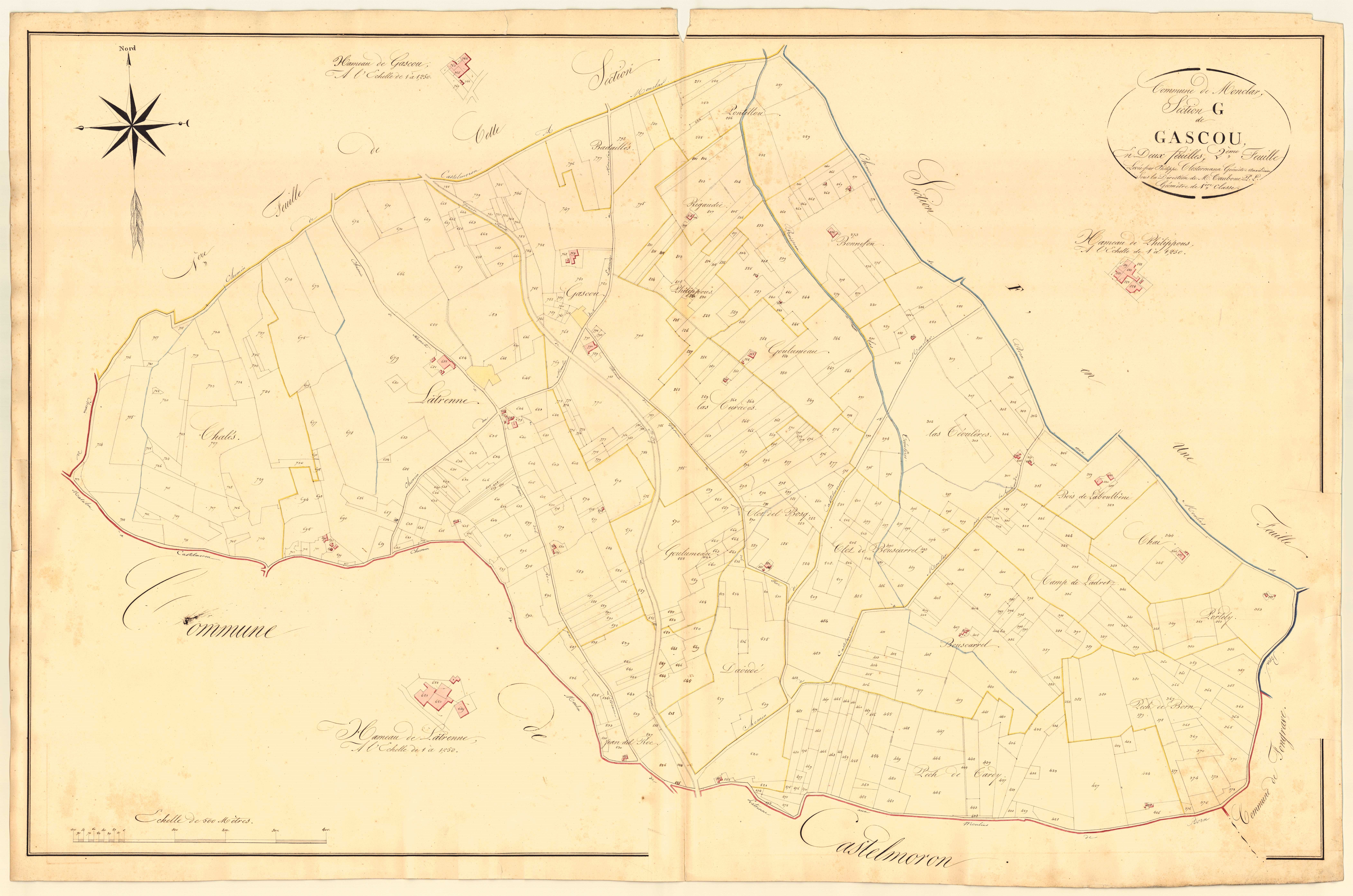 Plan napoléonien, atlas-G2 Gascou, Monclar-d’Agenais