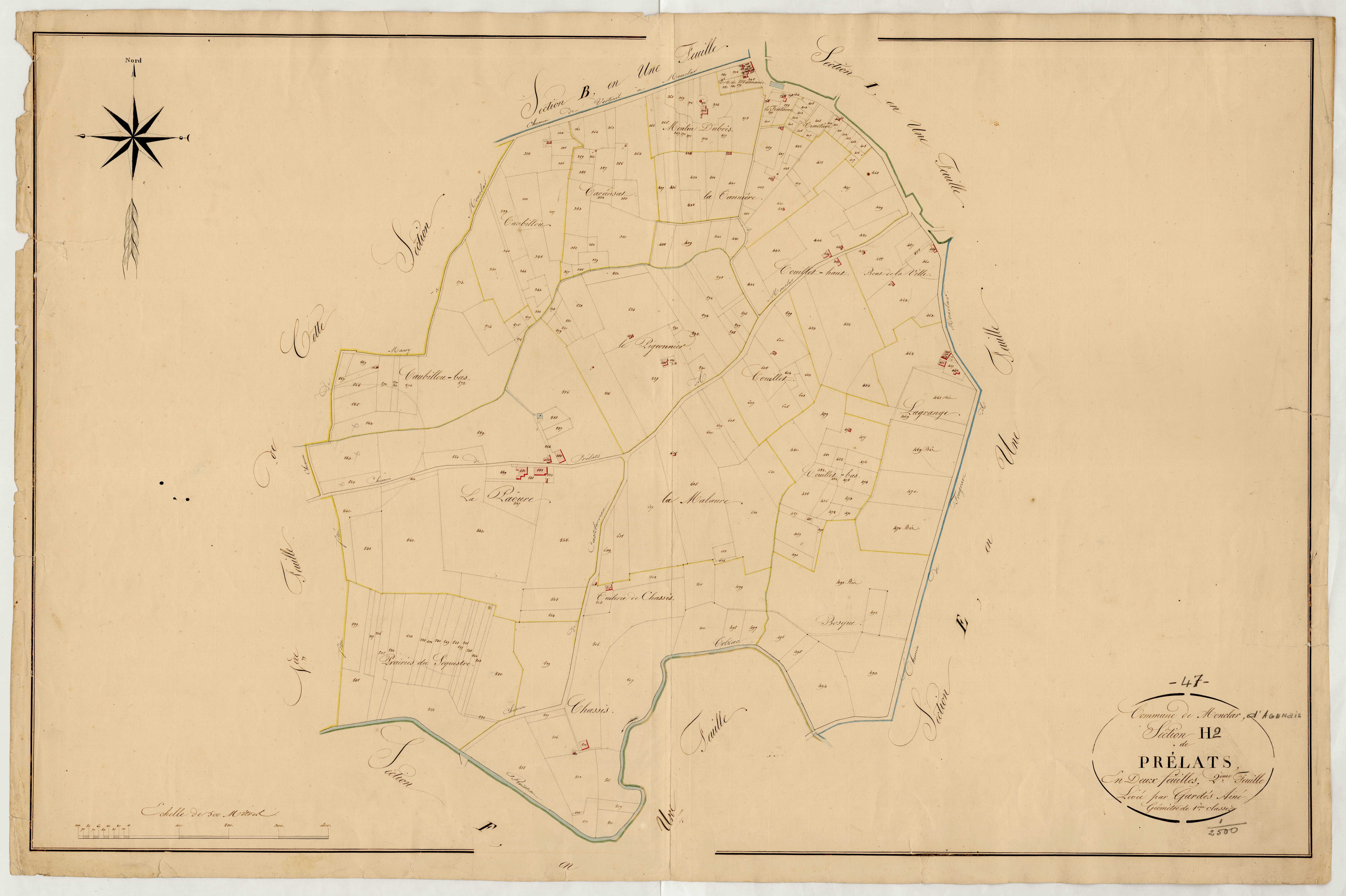 Plan napoléonien, atlas-H2 Prélats, Monclar-d’Agenais