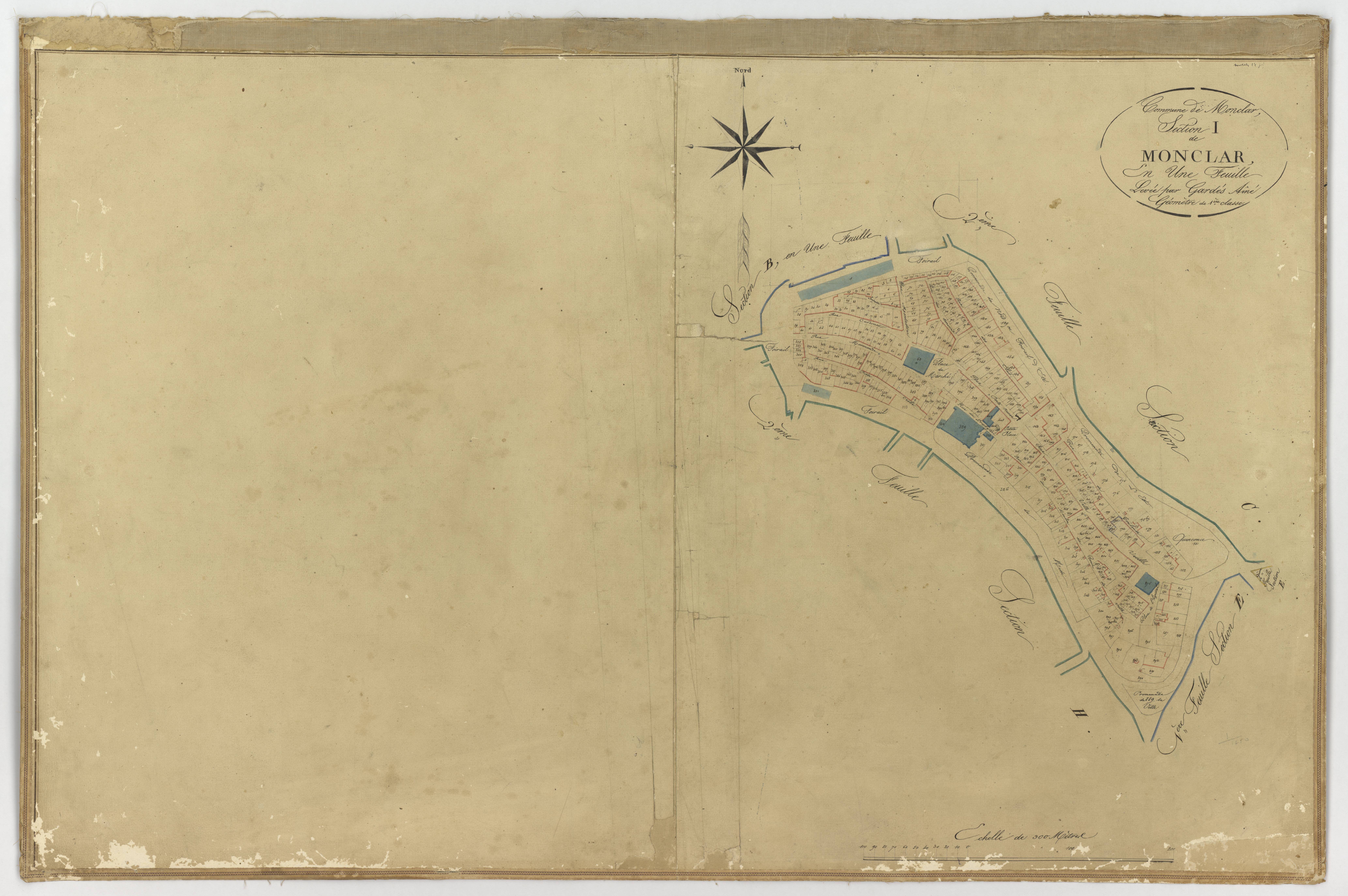 Plan napoléonien, atlas-section 1 Monclar, Monclar-d’Agenais