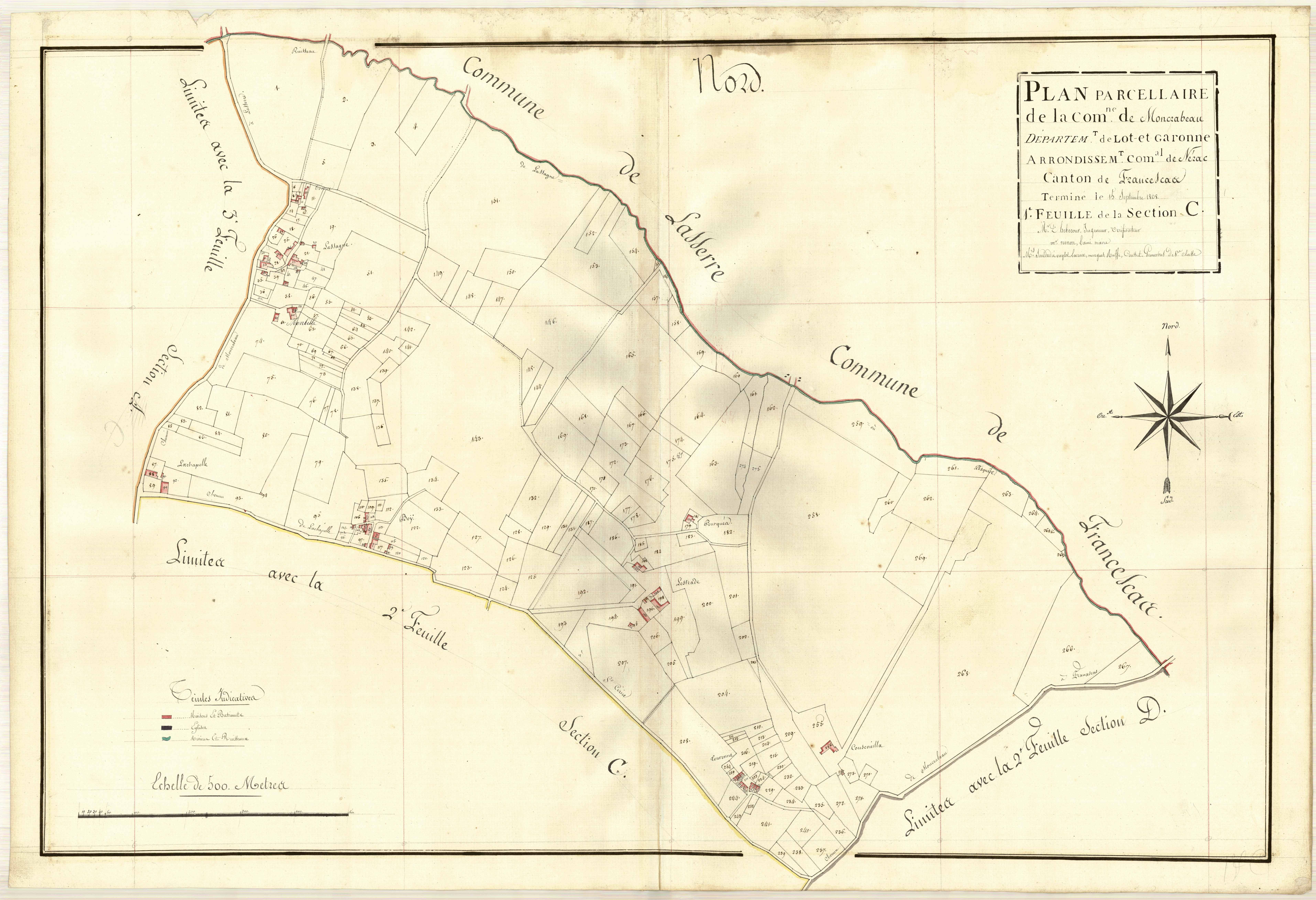 Plan primitif, atlas-C1 Vialère, Moncrabeau