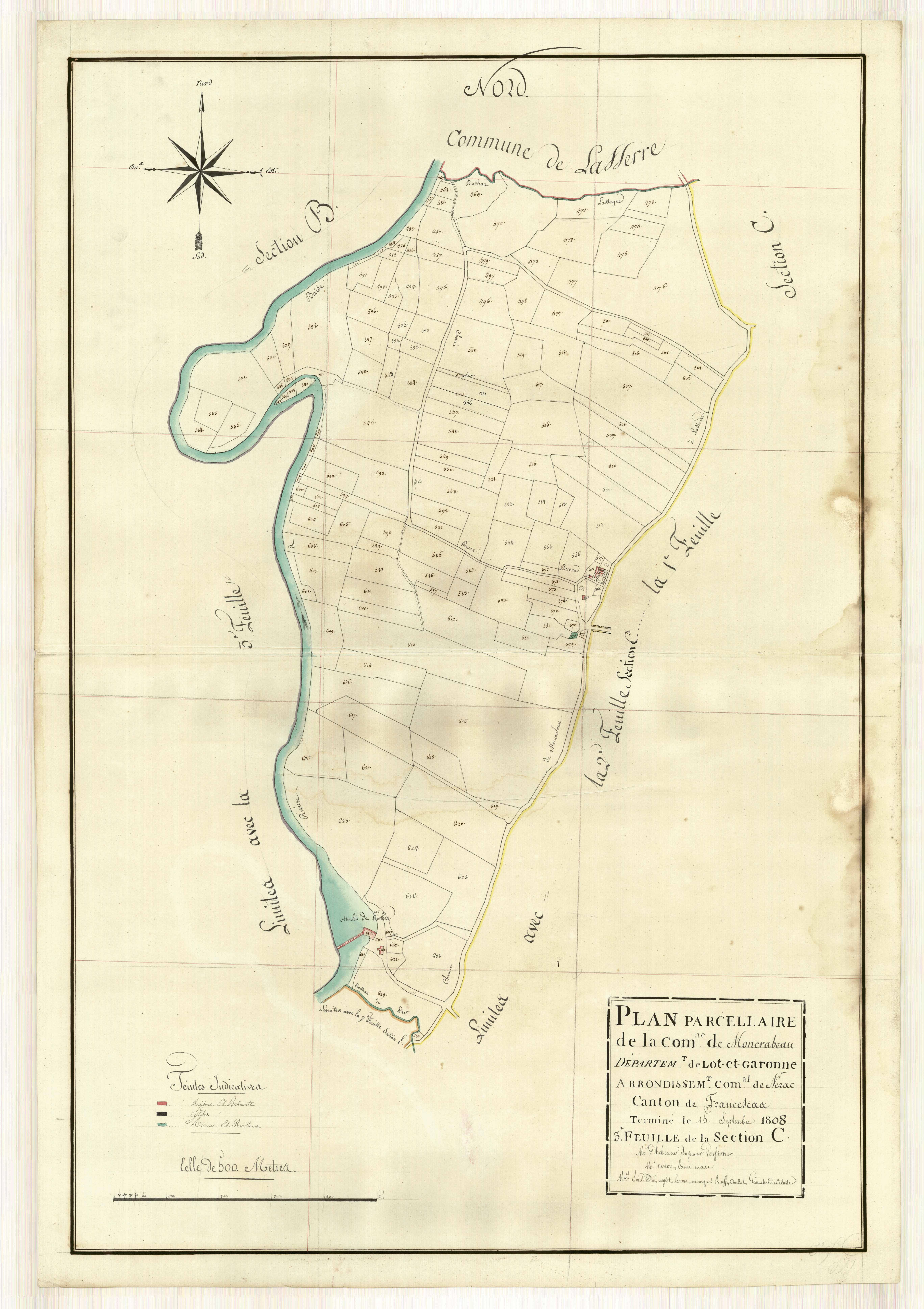 Plan primitif, atlas-C3 Vialère, Moncrabeau