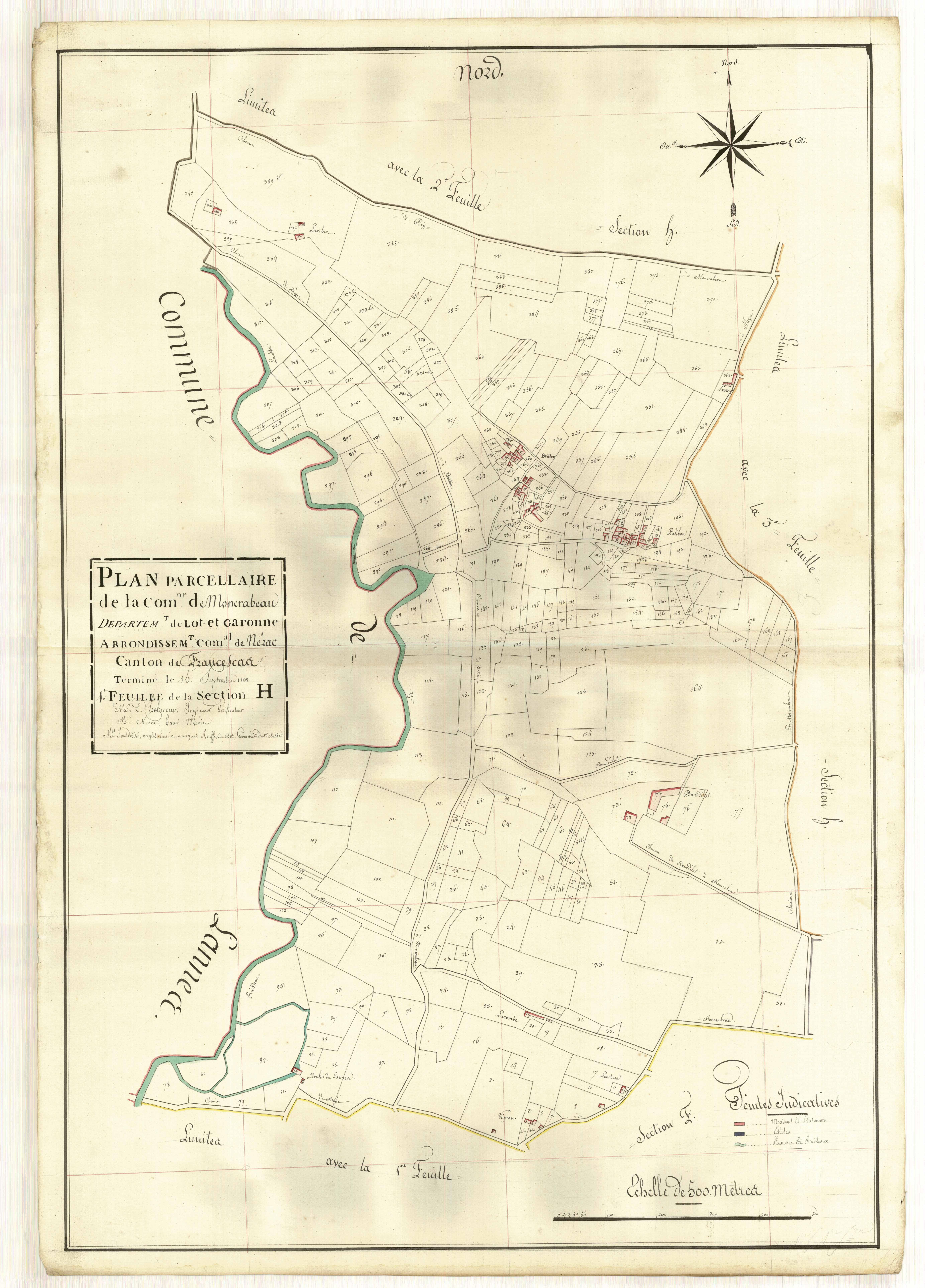 Plan primitif, atlas-H1 Artigues, Moncrabeau