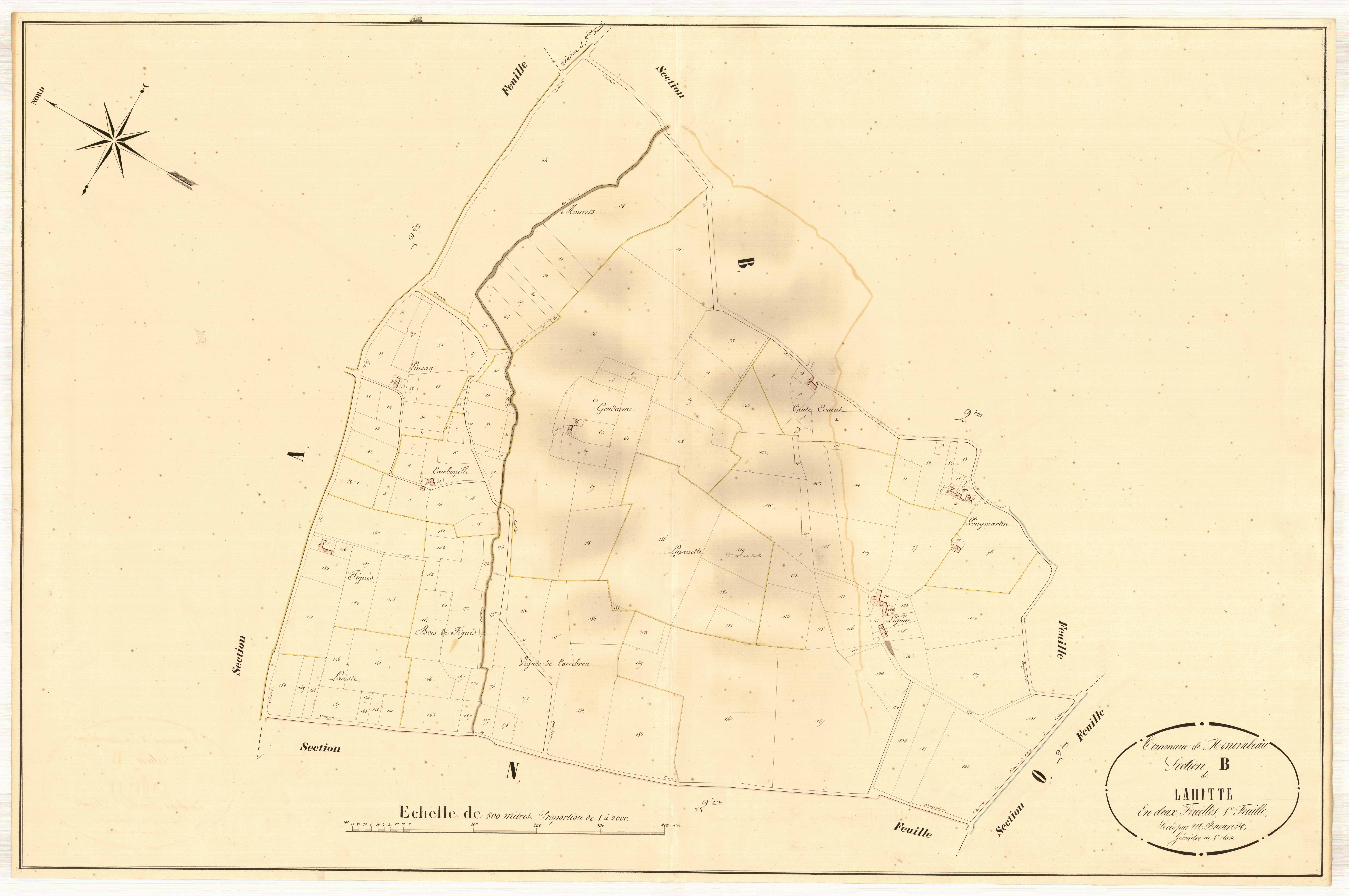 Plan napoléonien, atlas-B1 Lahitte, Moncrabeau