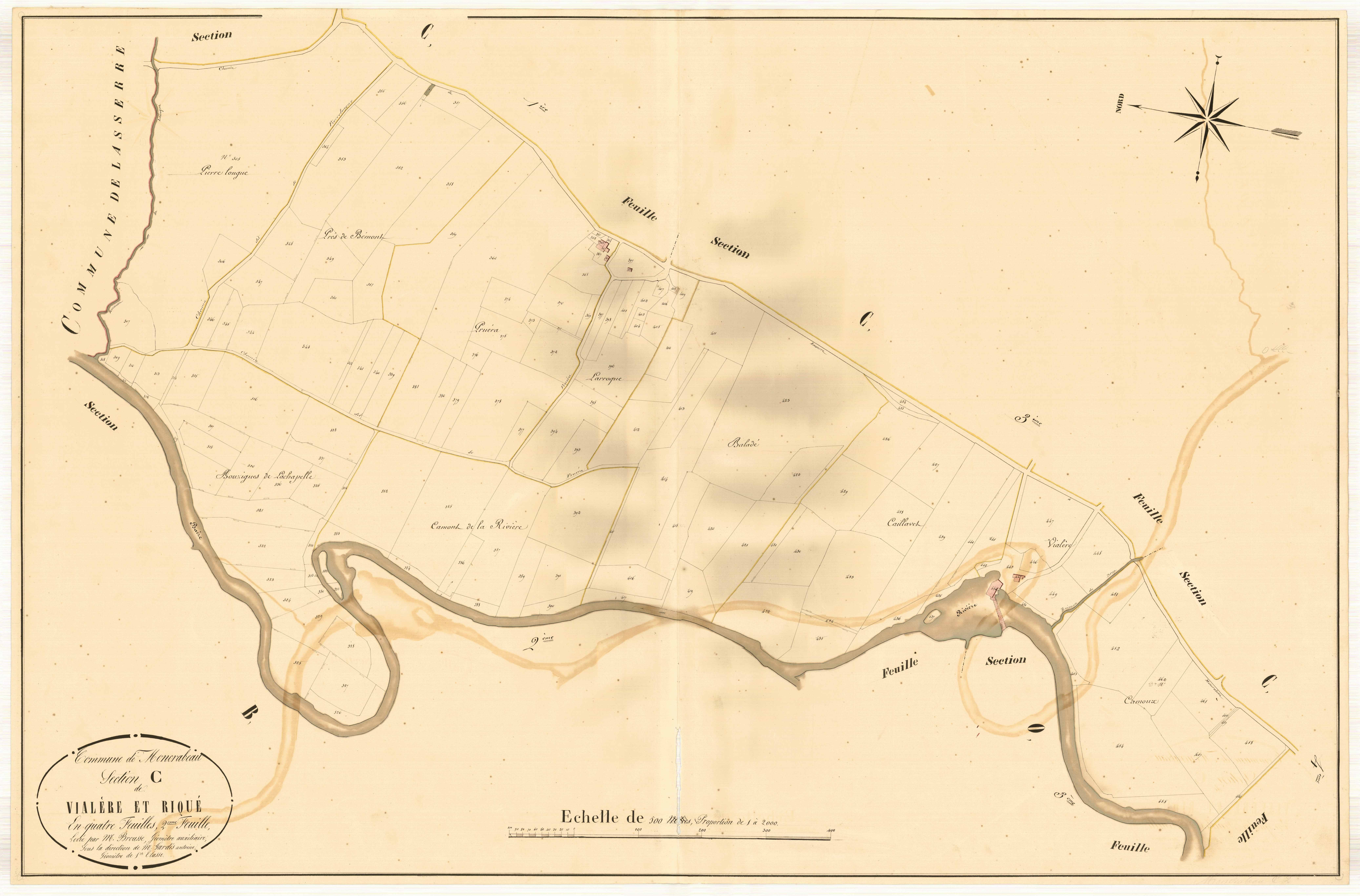 Plan napoléonien, atlas-C2 Vialère et Riqué, Moncrabeau