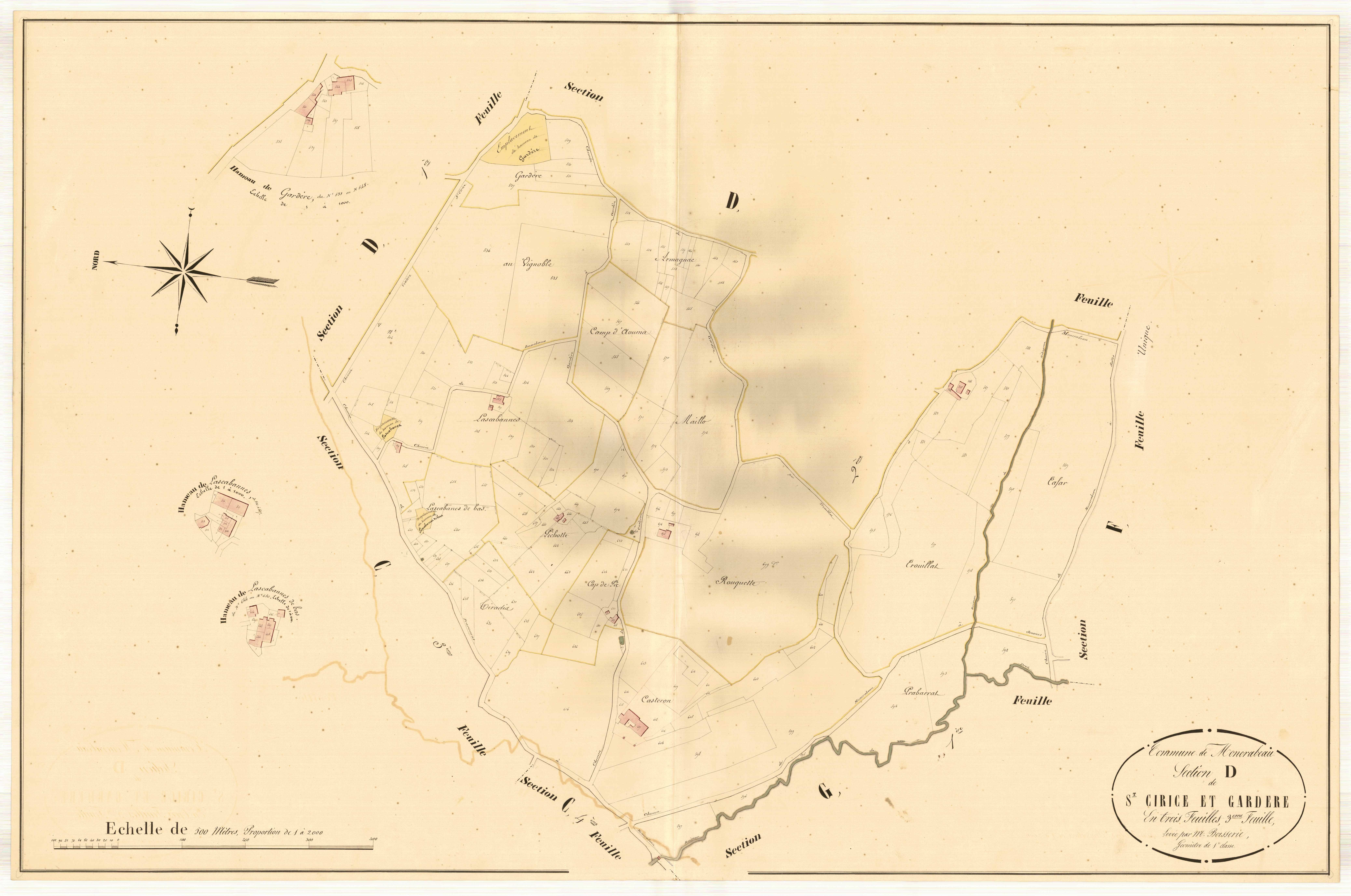 Plan napoléonien, atlas-D3 Saint-Cirice et Gardère, Moncrabeau