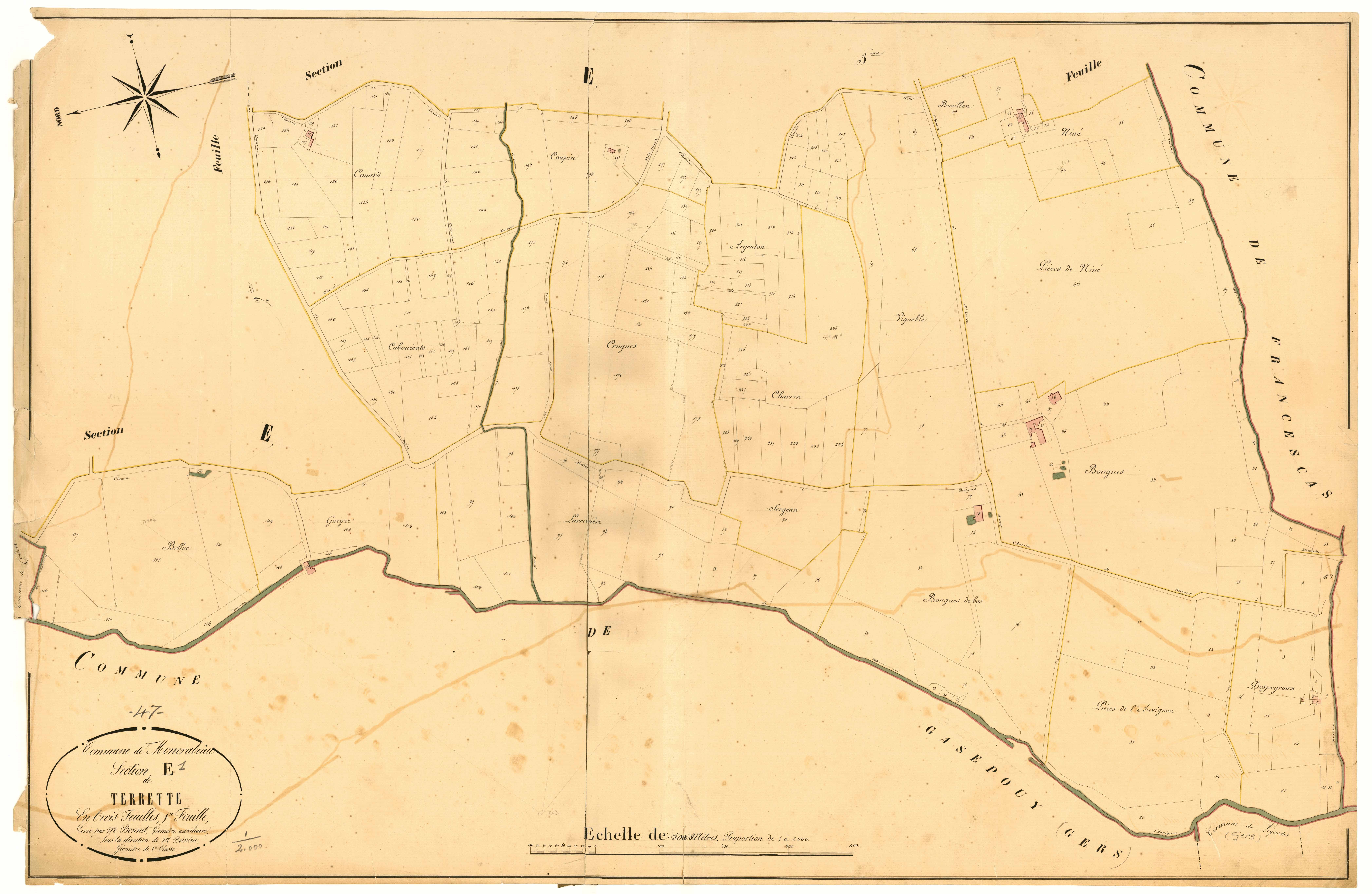 Plan napoléonien, atlas-E1 Terrette, Moncrabeau