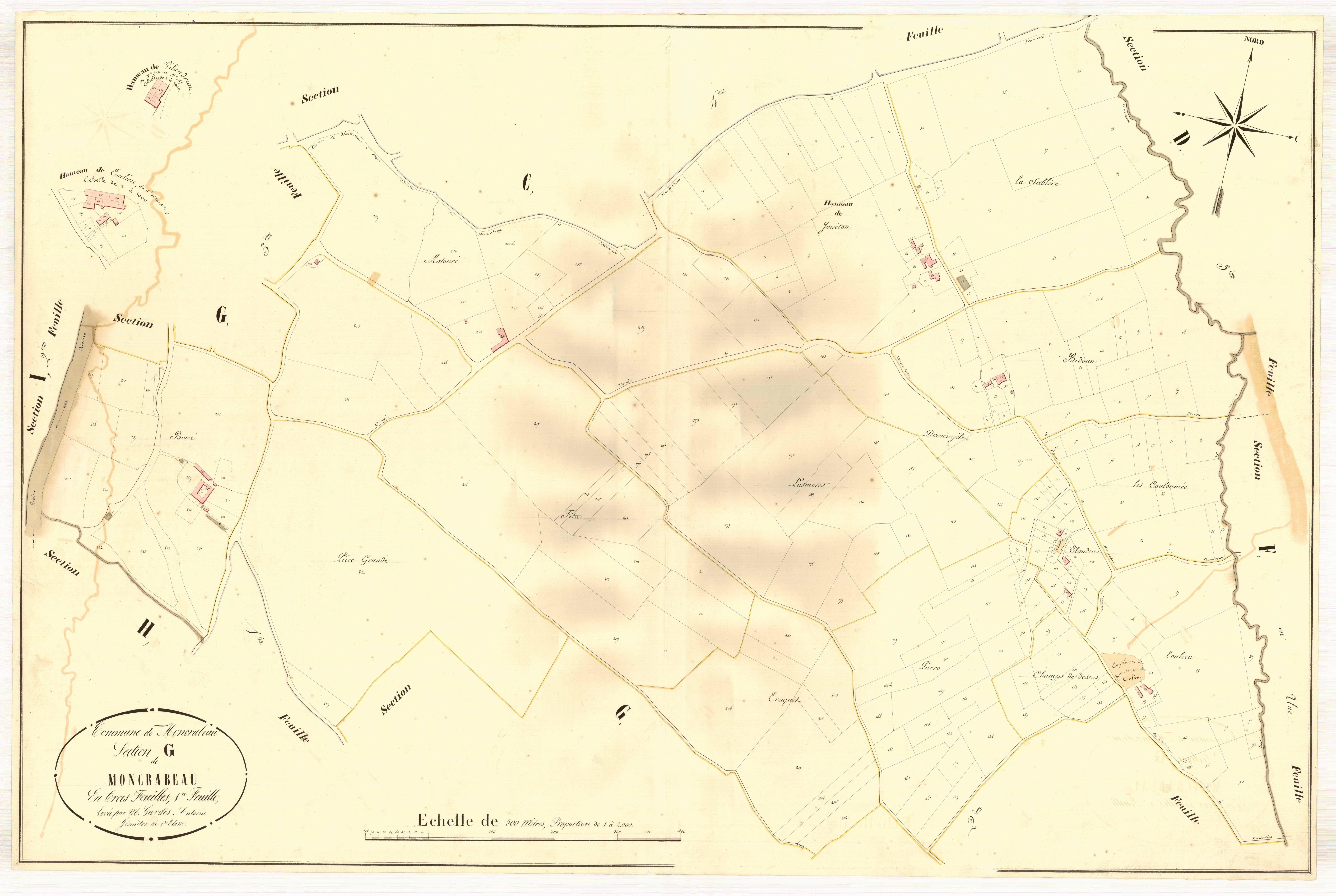 Plan napoléonien, atlas-G1 Moncrabeau, Moncrabeau