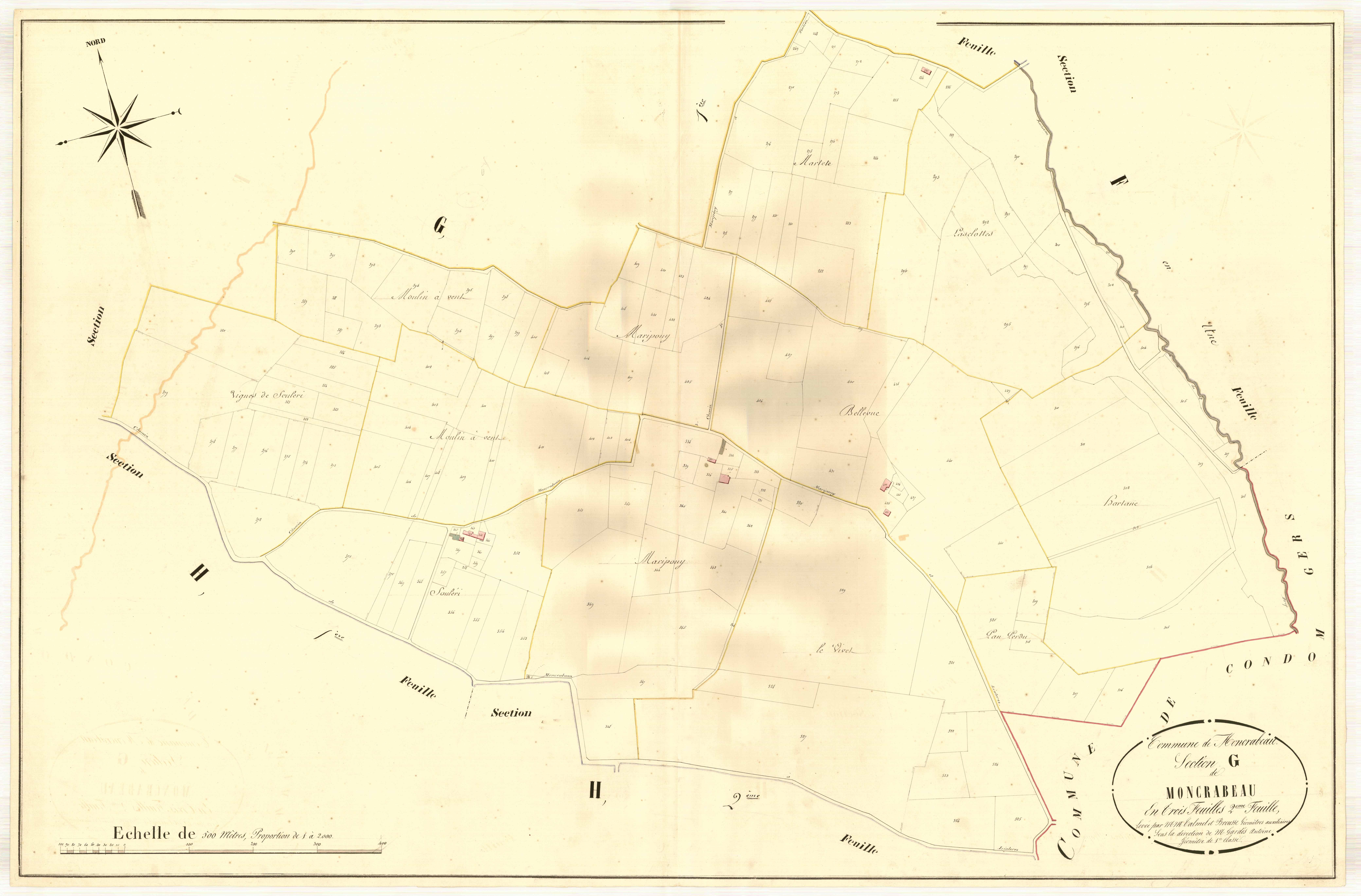 Plan napoléonien, atlas-G2 Moncrabeau, Moncrabeau