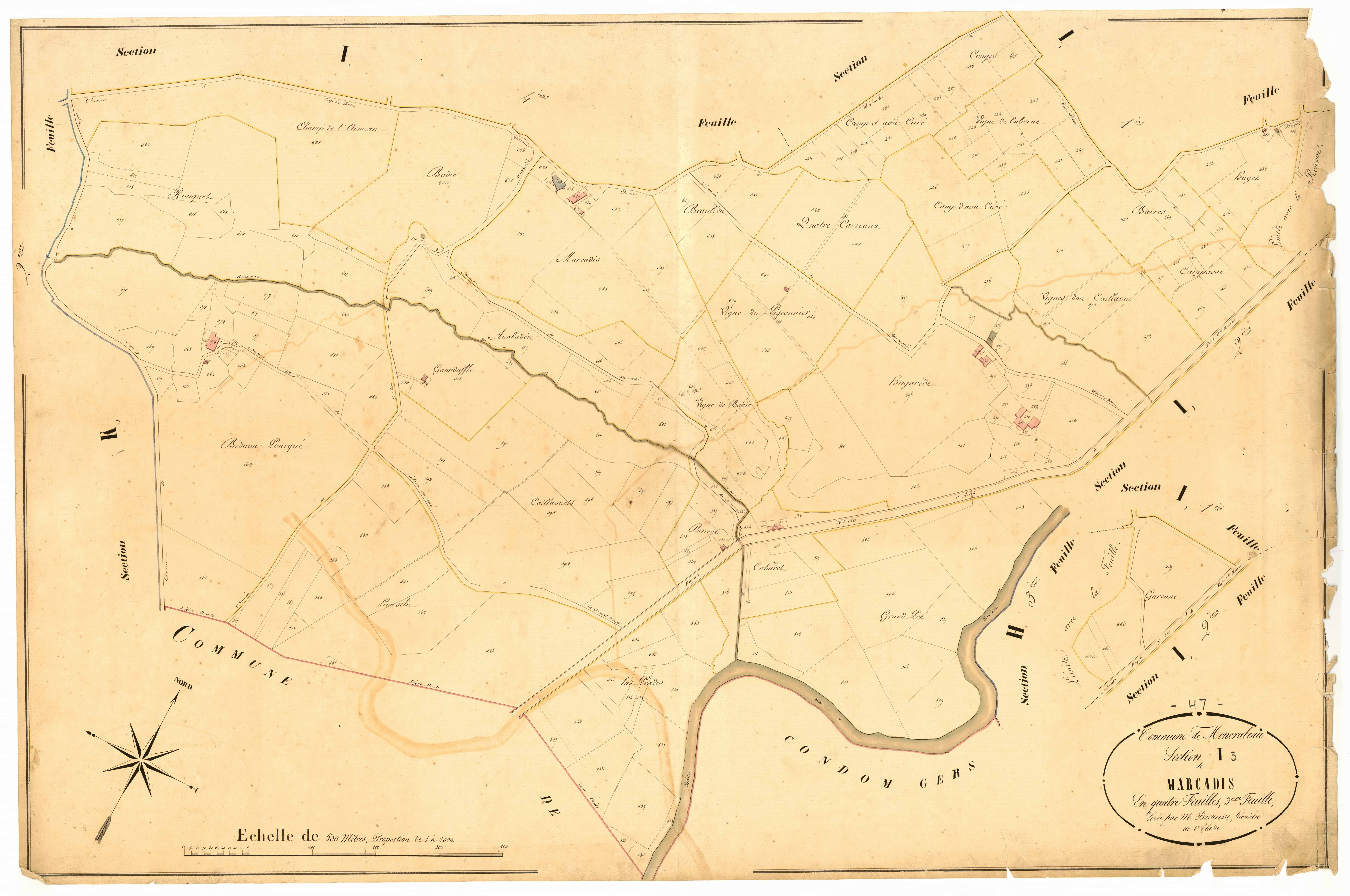 Plan napoléonien, atlas-I3 Marcadis, Moncrabeau