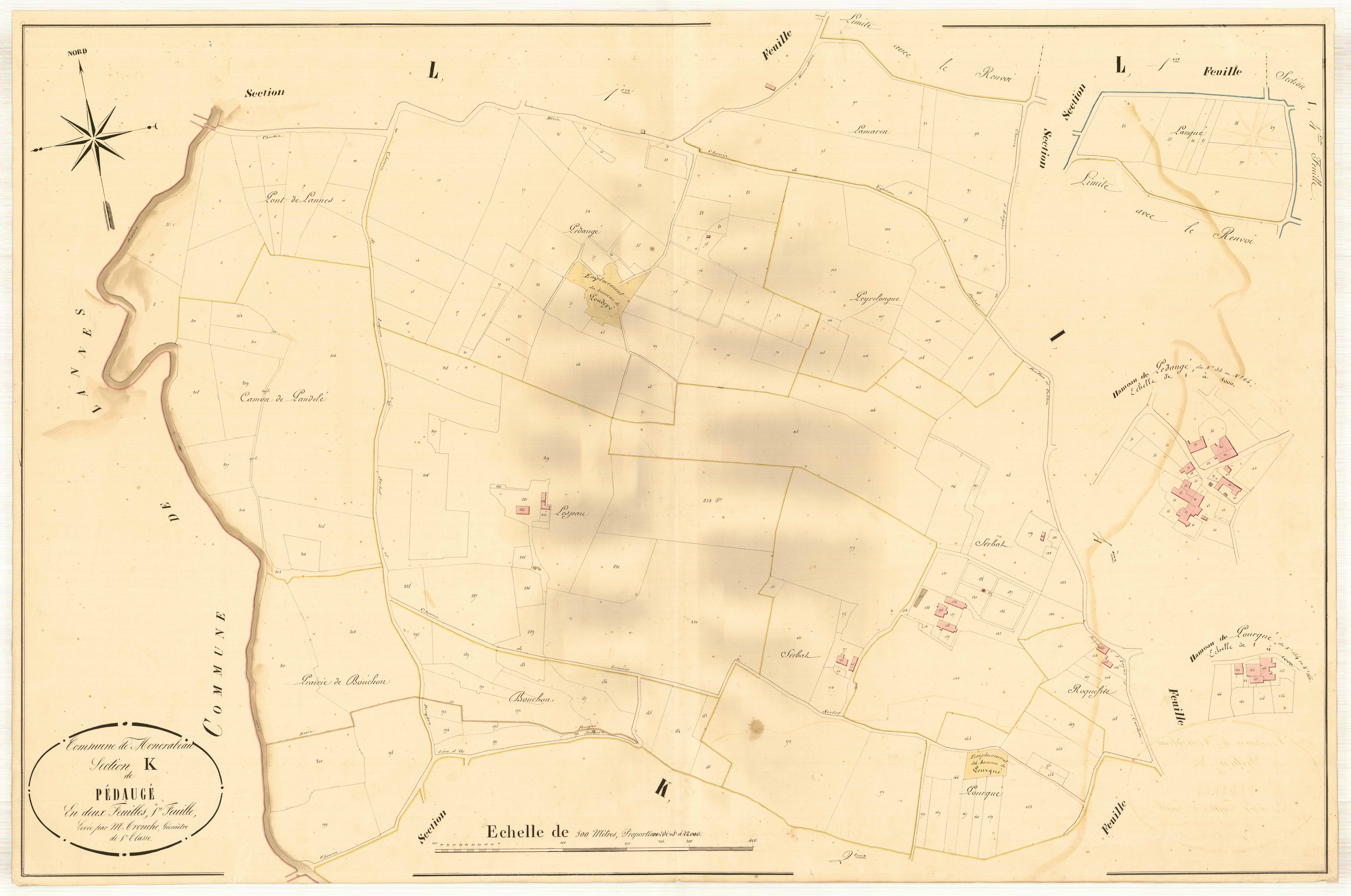 Plan napoléonien, atlas-K1 Pédaugé, Moncrabeau