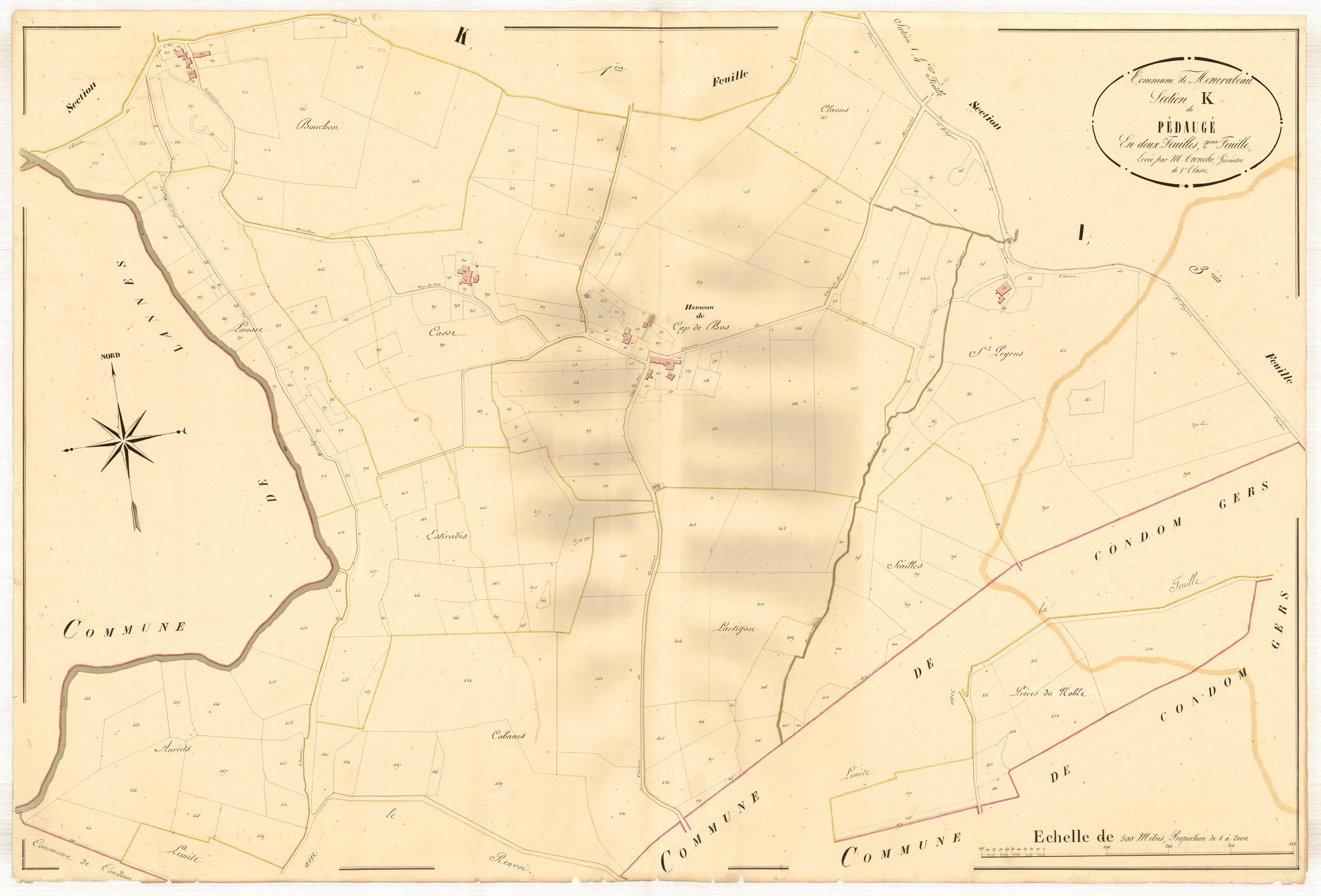 Plan napoléonien, atlas-K2 Pédaugé, Moncrabeau