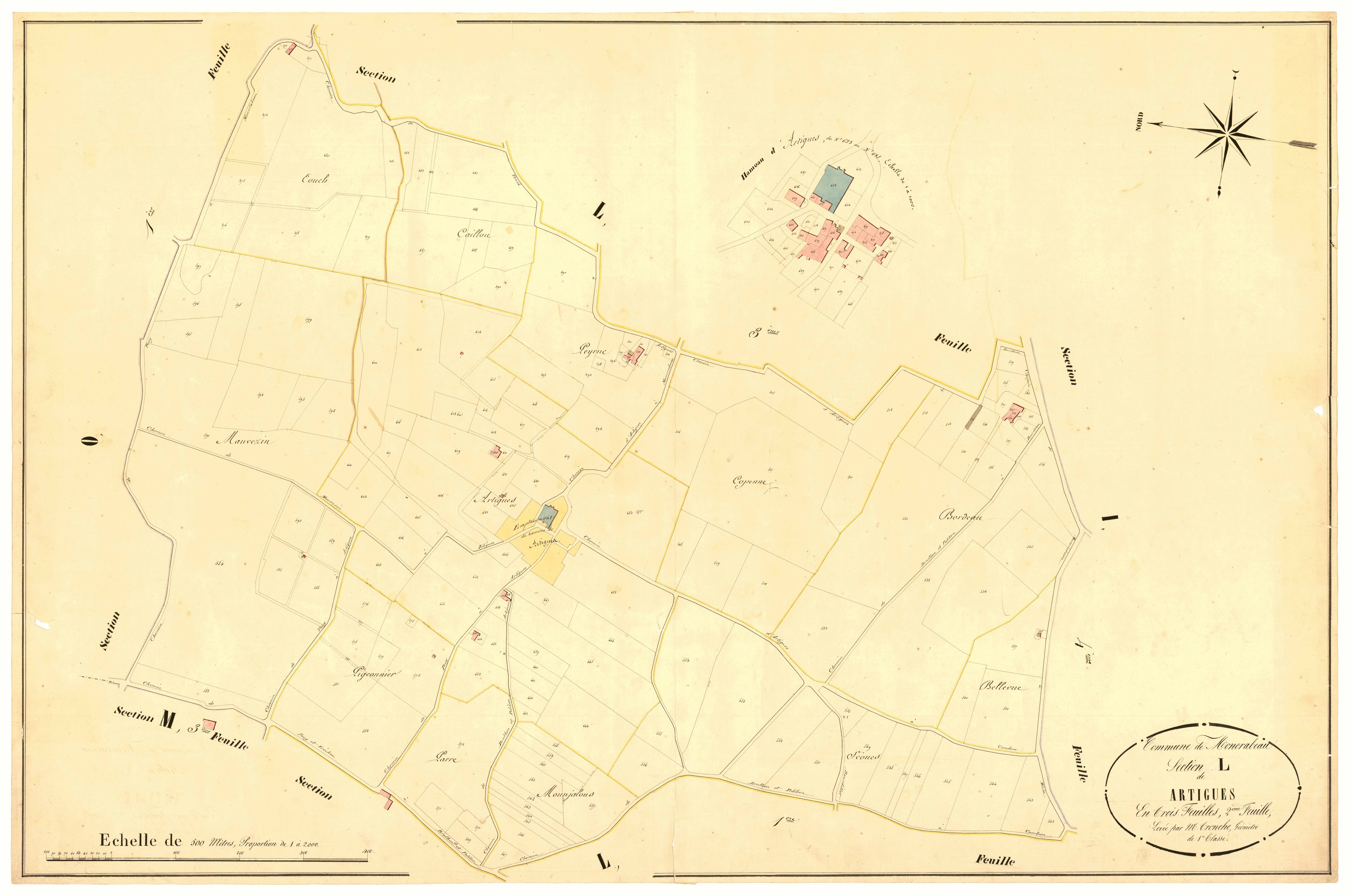 Plan napoléonien, atlas-L2 Artigues, Moncrabeau