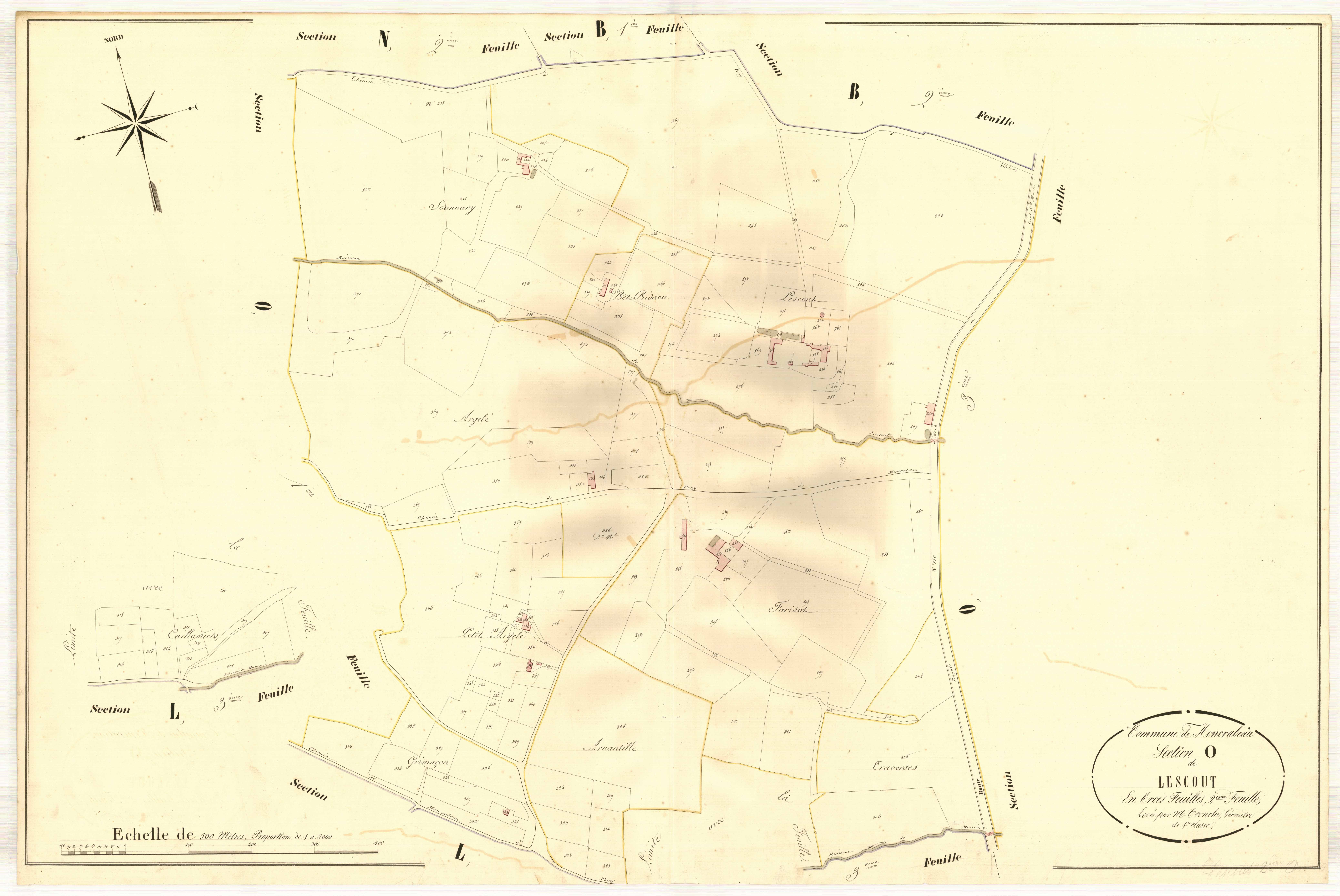 Plan napoléonien, atlas-O2 Lescout, Moncrabeau
