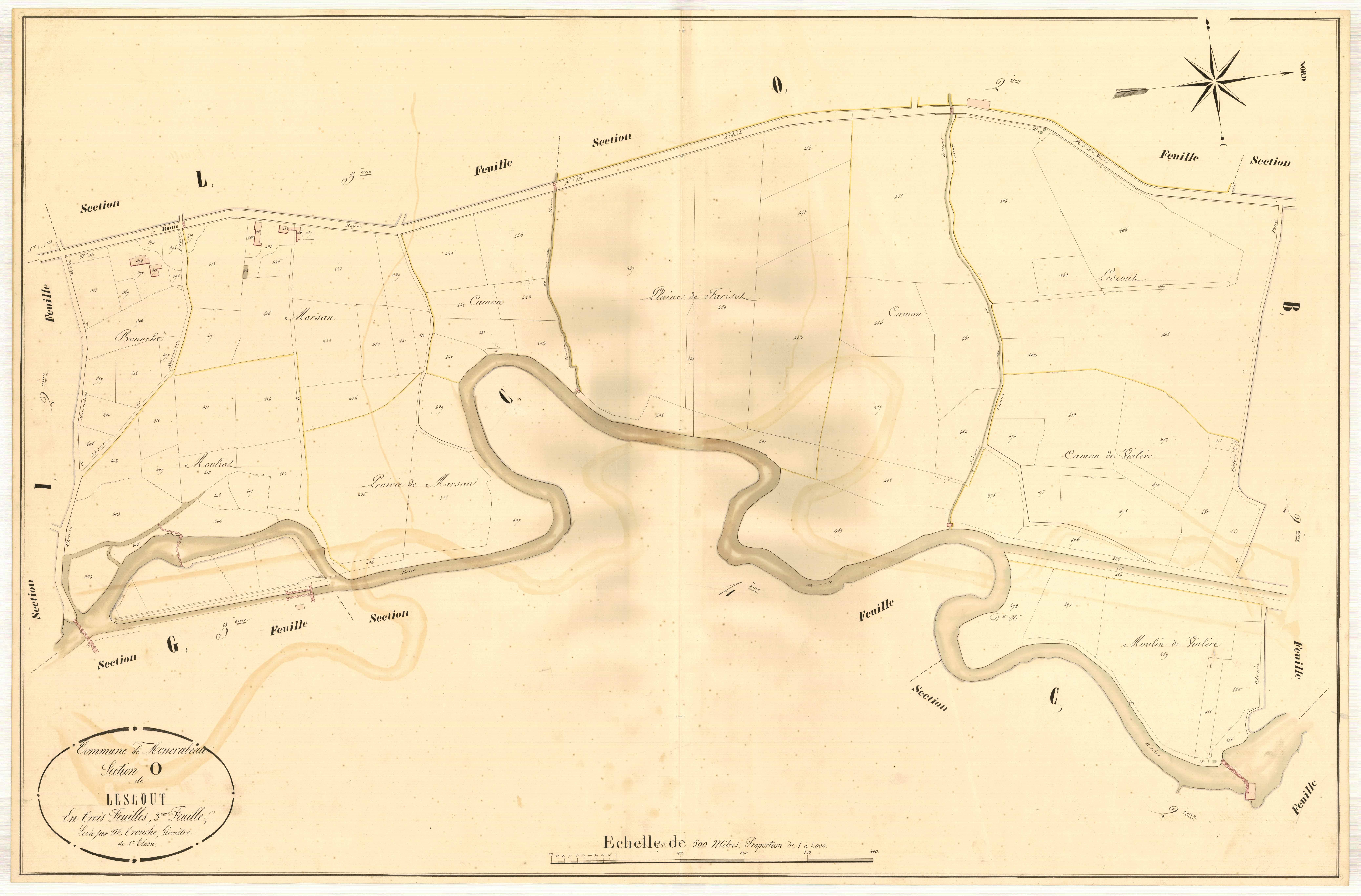 Plan napoléonien, atlas-O3 Lescout, Moncrabeau