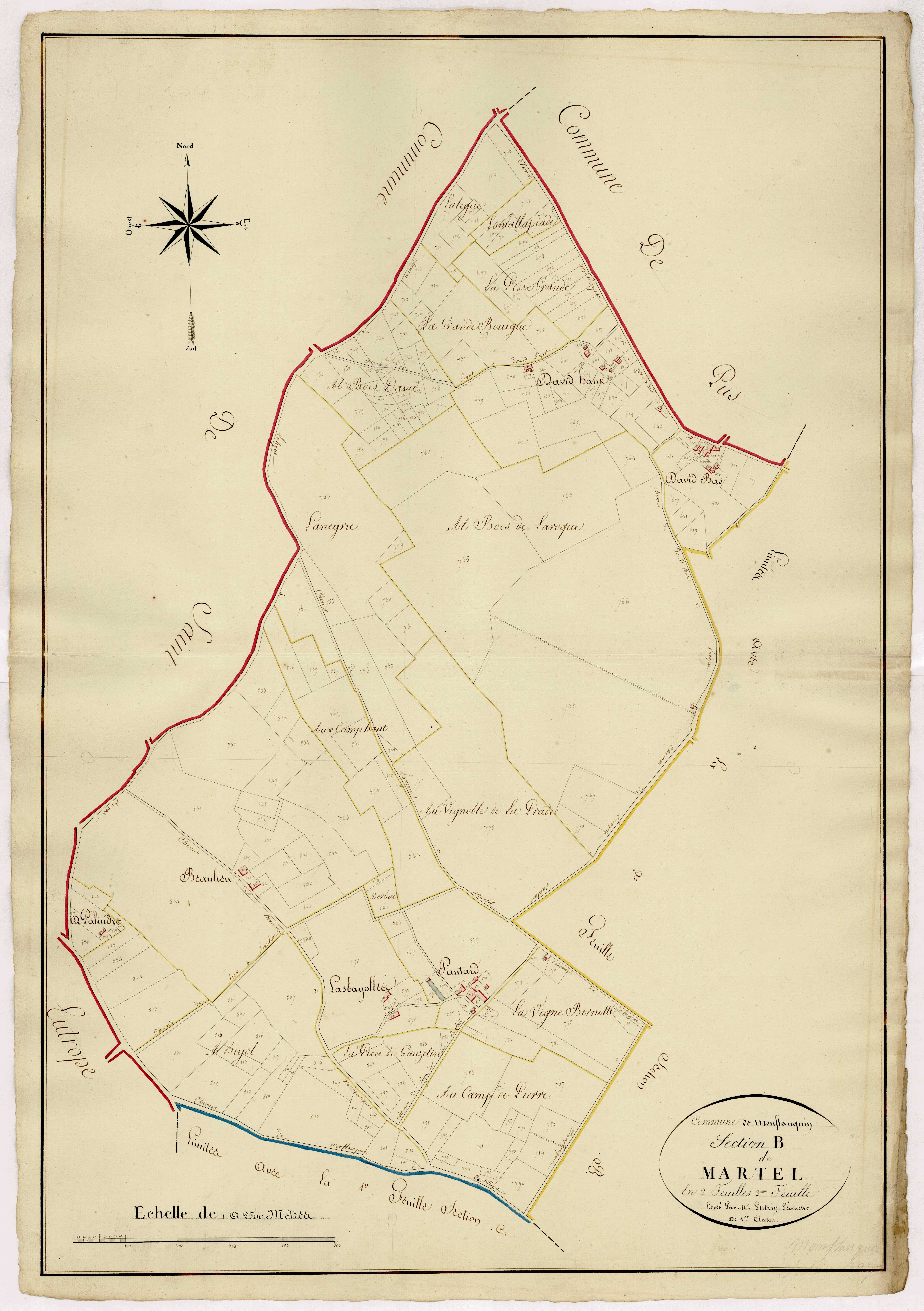Plan napoléonien, atlas-B1, 2ème feuille Martel, Monflanquin