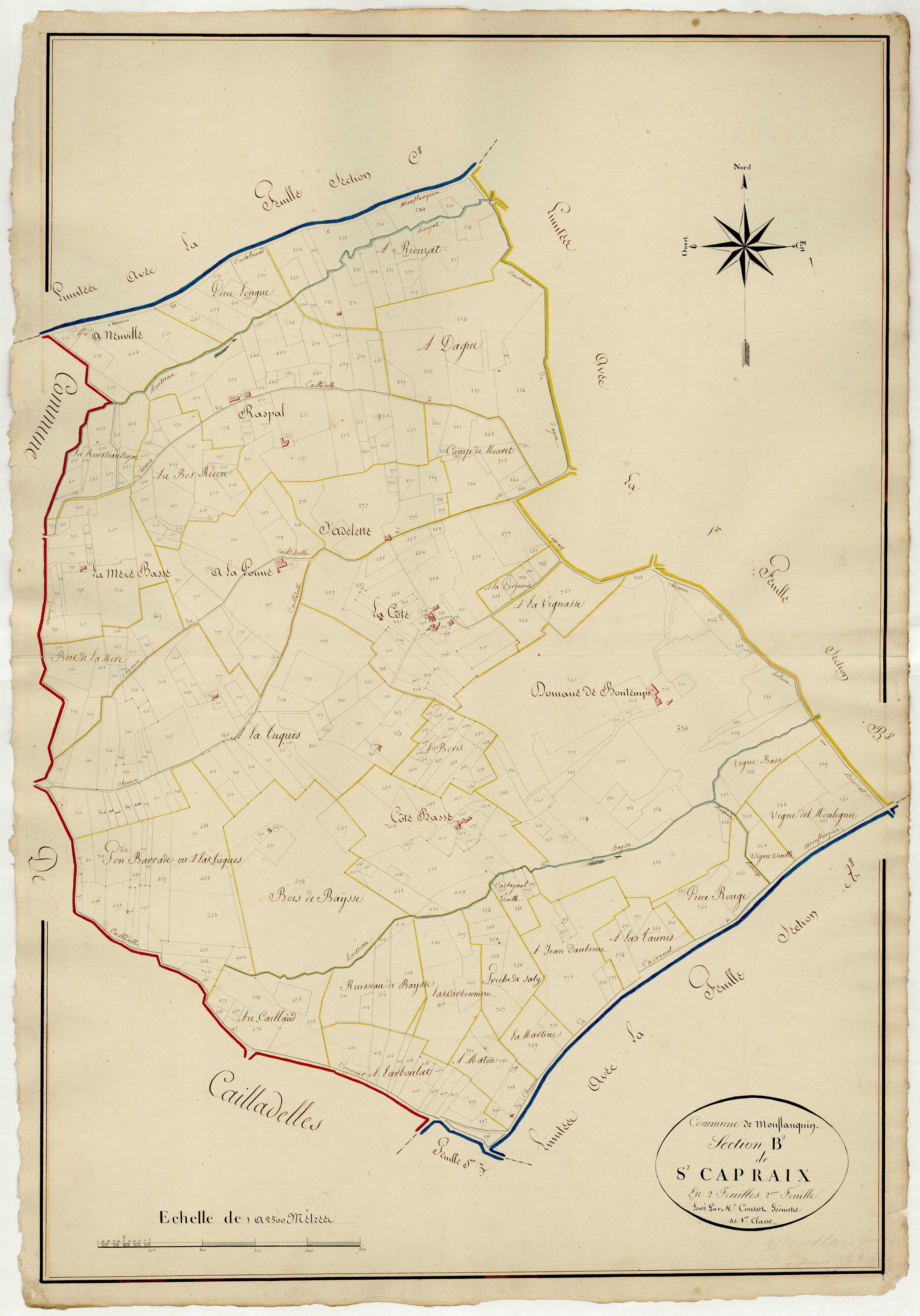 Plan napoléonien, atlas-B2, 2ème feuille Saint-Capraix, Monflanquin