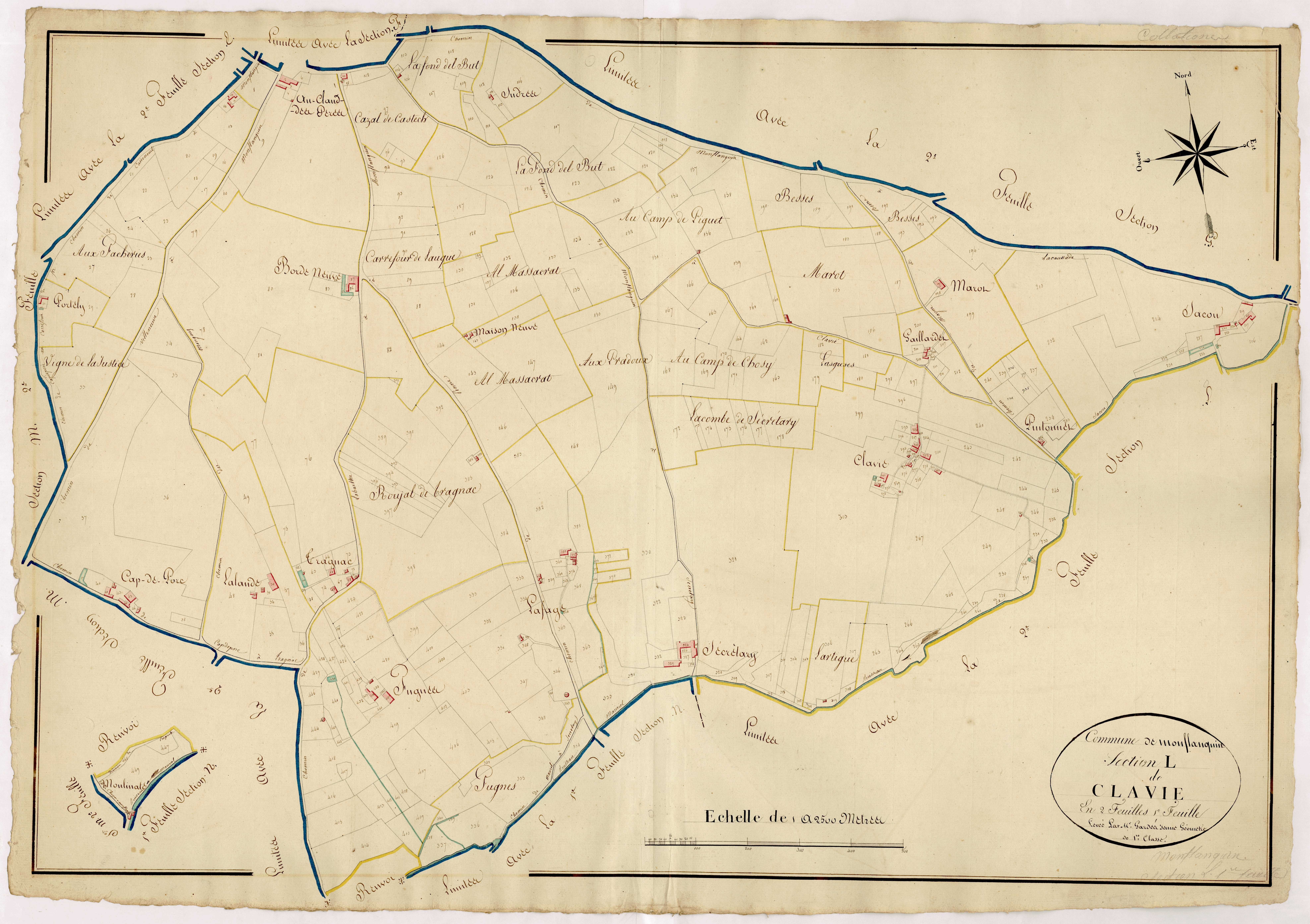 Plan napoléonien, atlas-L1 Clavie, Monflanquin