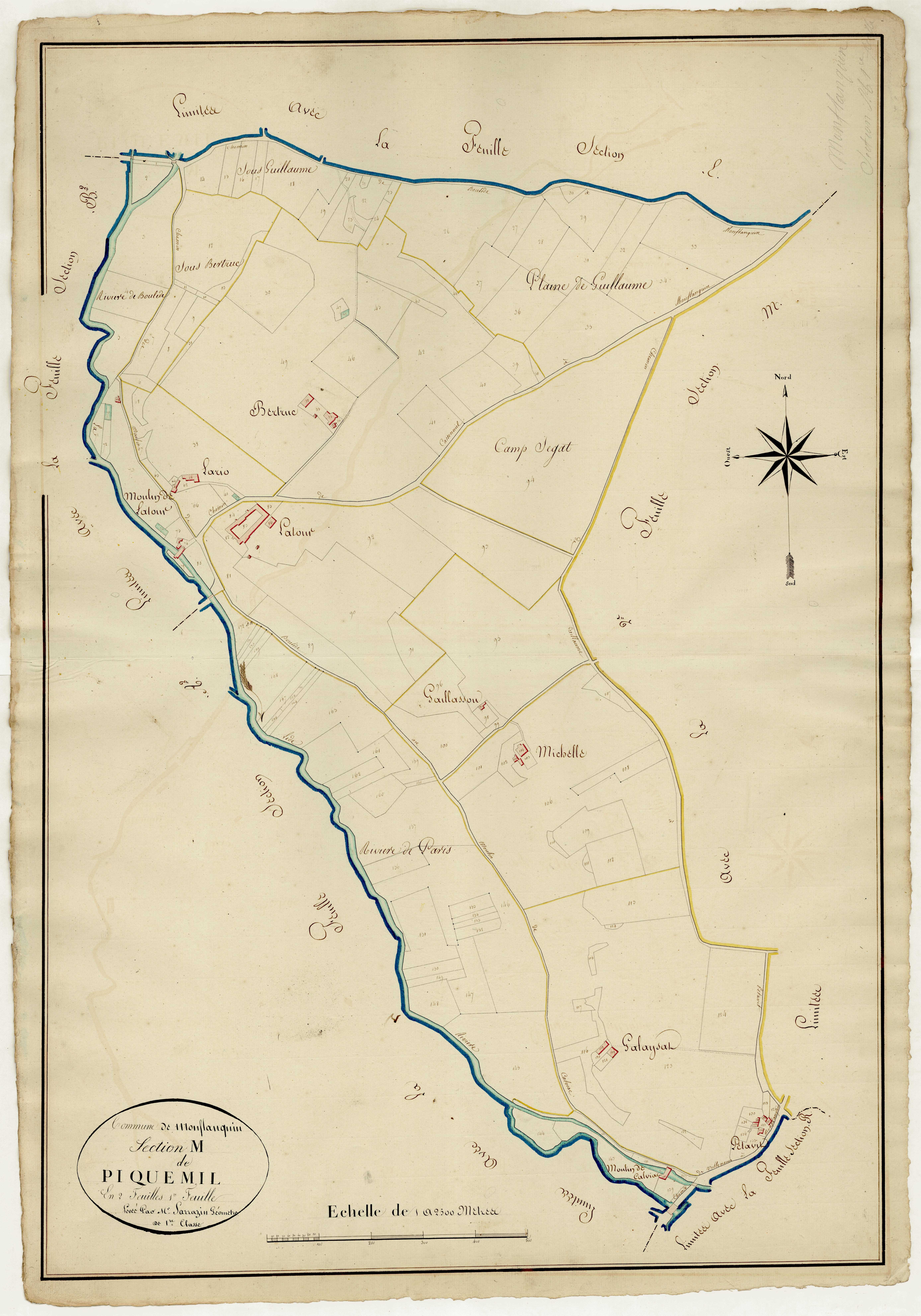 Plan napoléonien, atlas-M1 Piquemile, Monflanquin