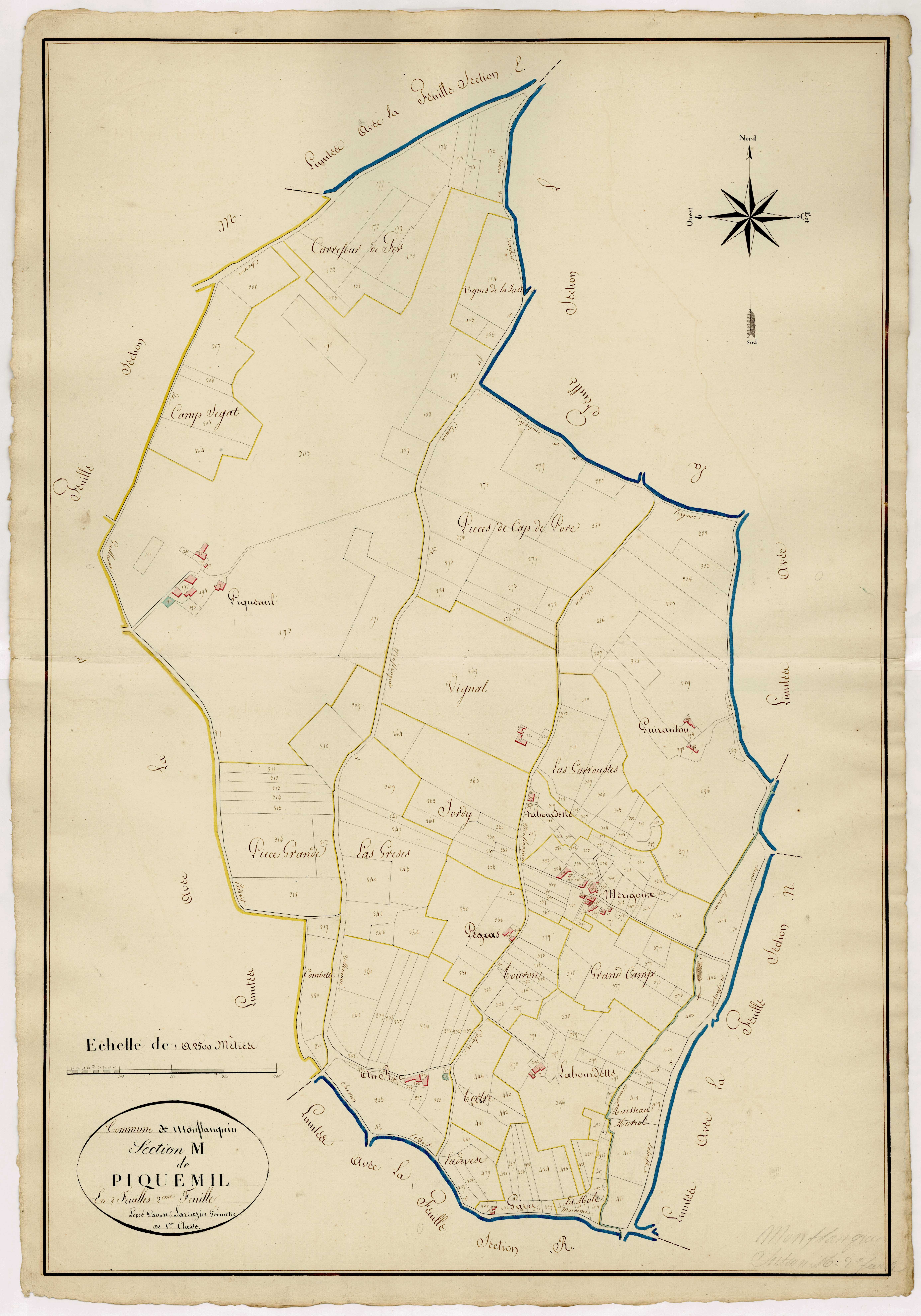 Plan napoléonien, atlas-M2 Piquemile, Monflanquin