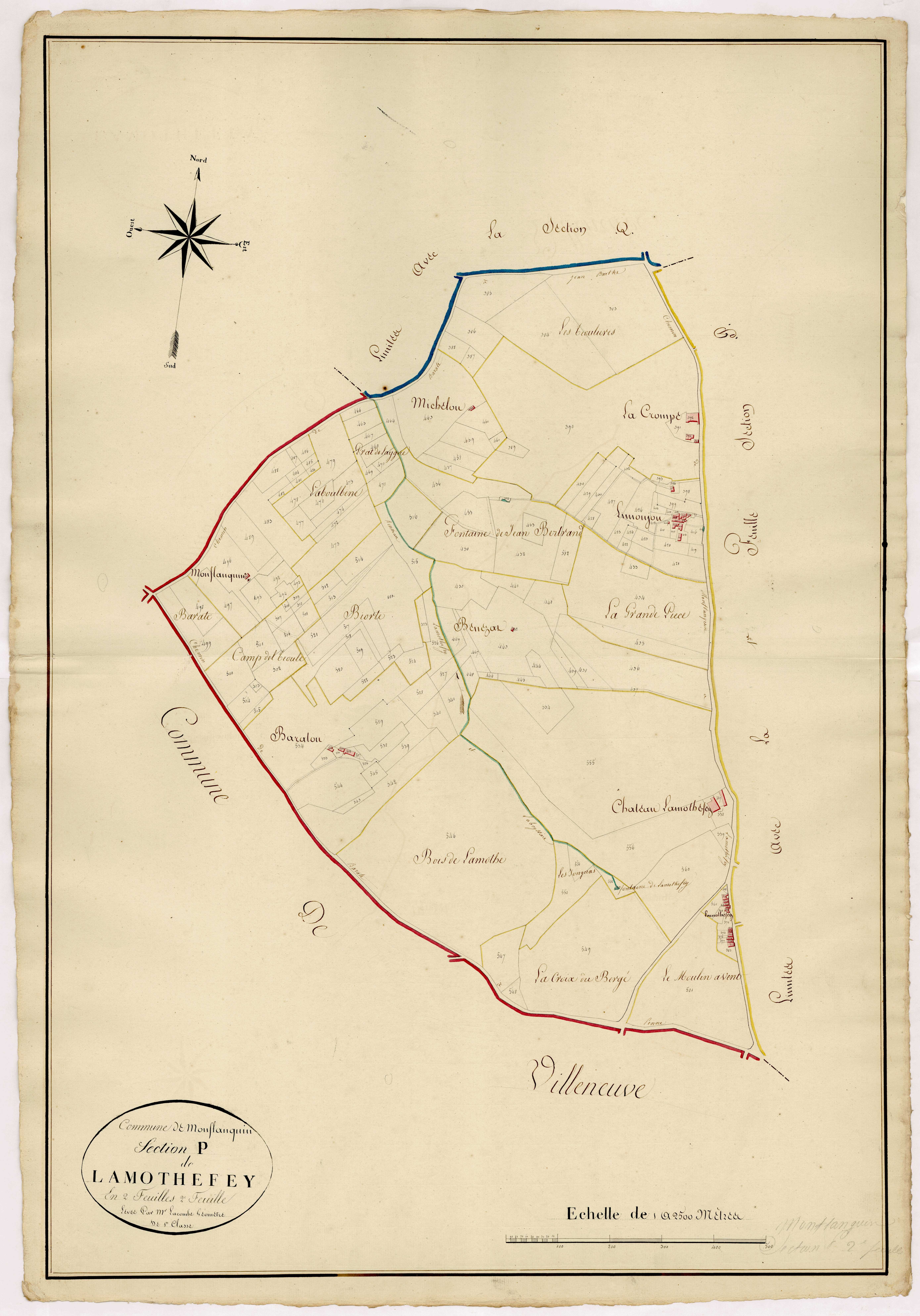 Plan napoléonien, atlas-P2 Lamothefey, Monflanquin