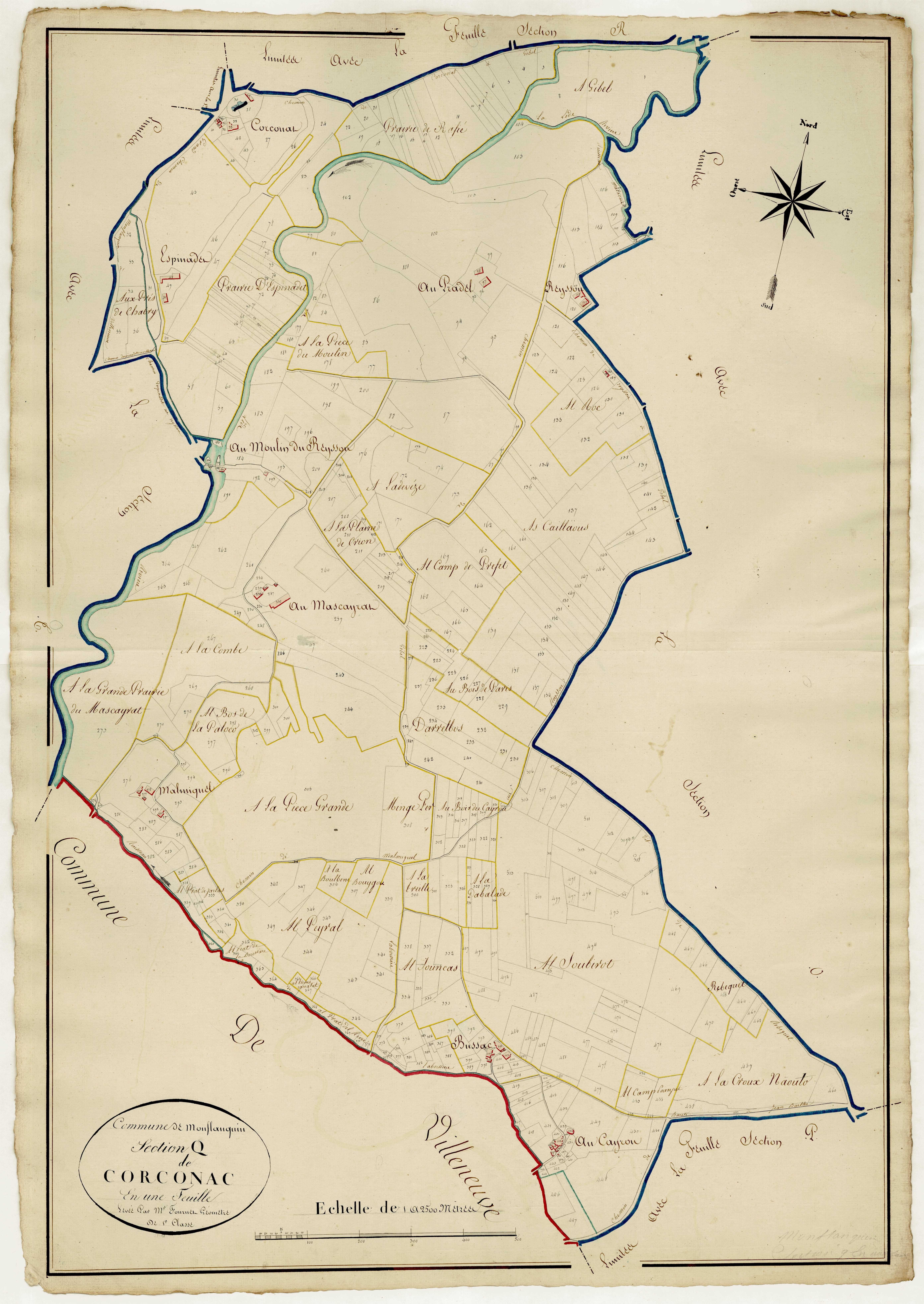 Plan napoléonien, atlas-Q Corconac, Monflanquin